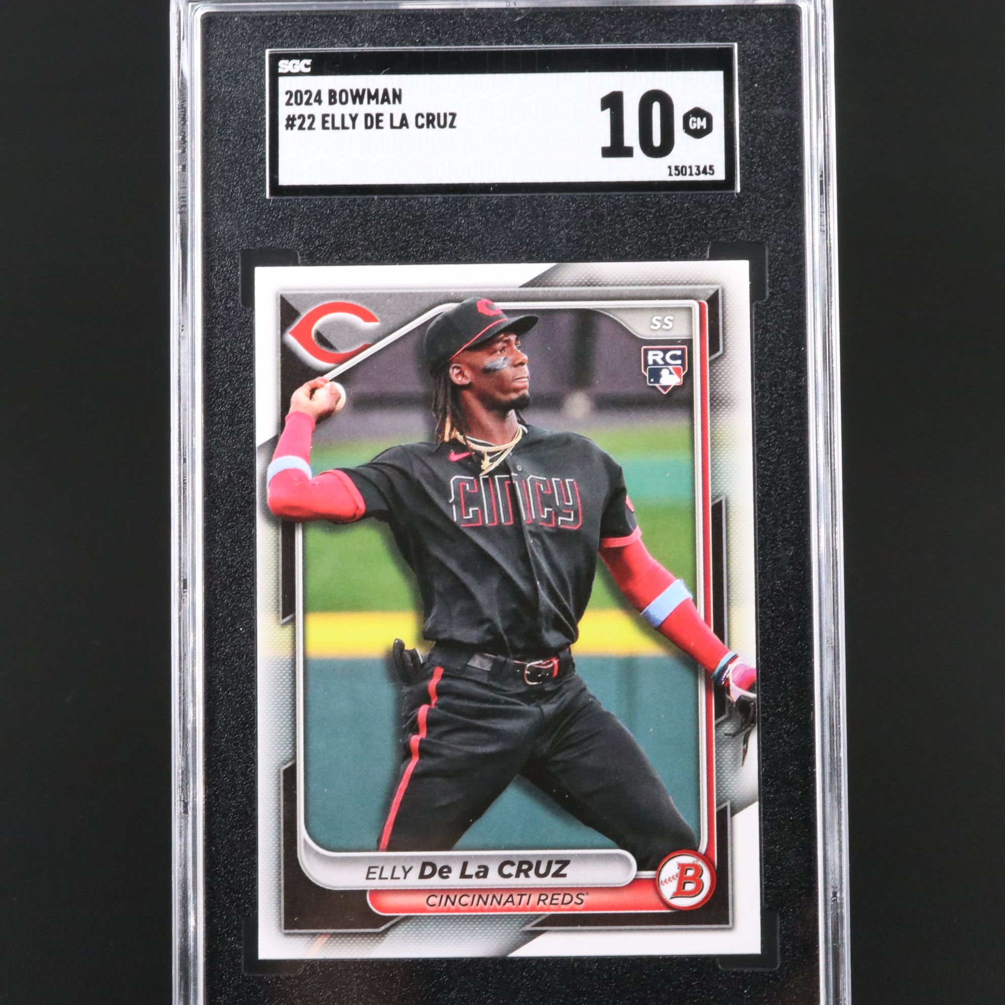 2024 Bowman Elly De La Cruz Cincinnati Reds Rookie Card Graded SGC 10