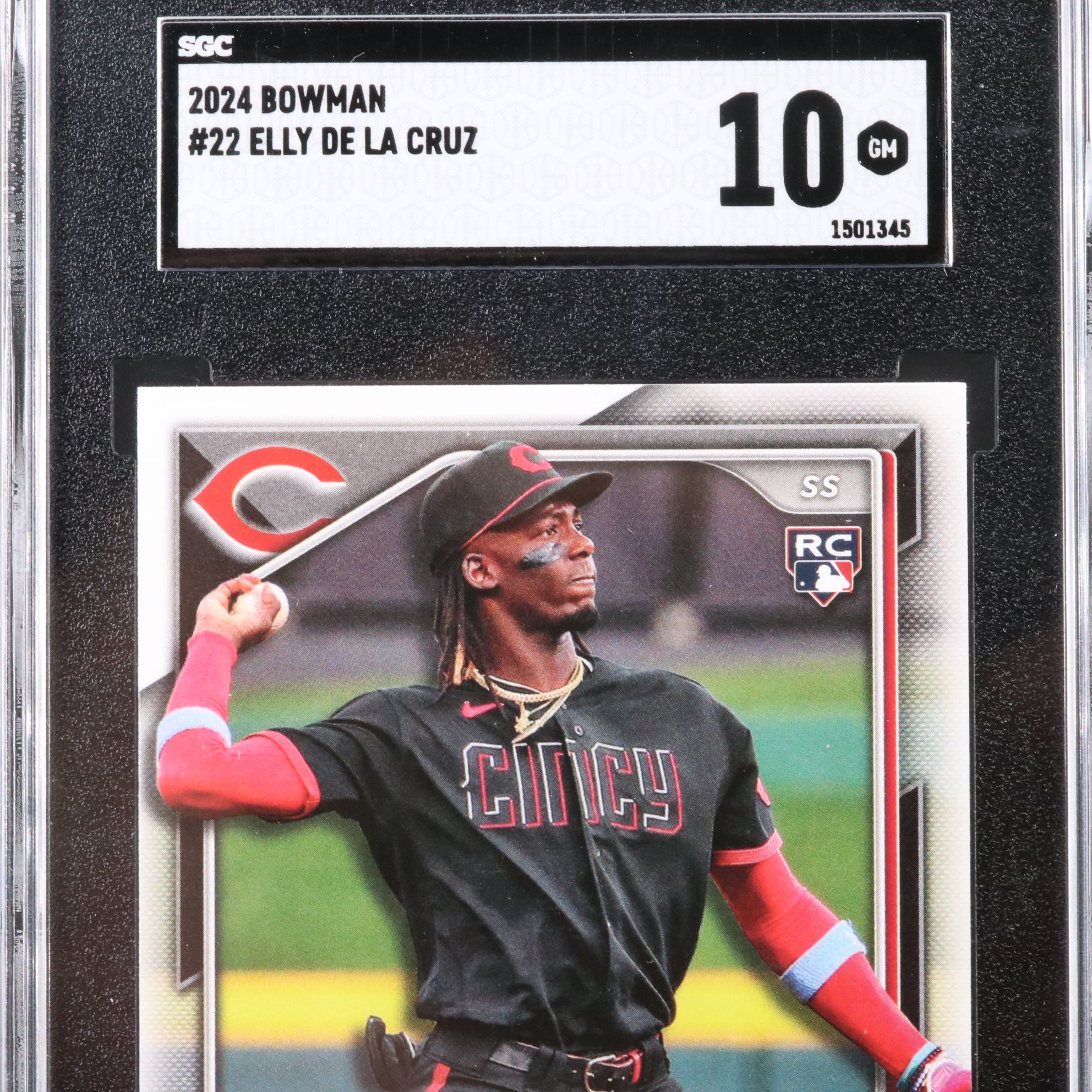 2024 Bowman Elly De La Cruz Cincinnati Reds Rookie Card Graded SGC 10