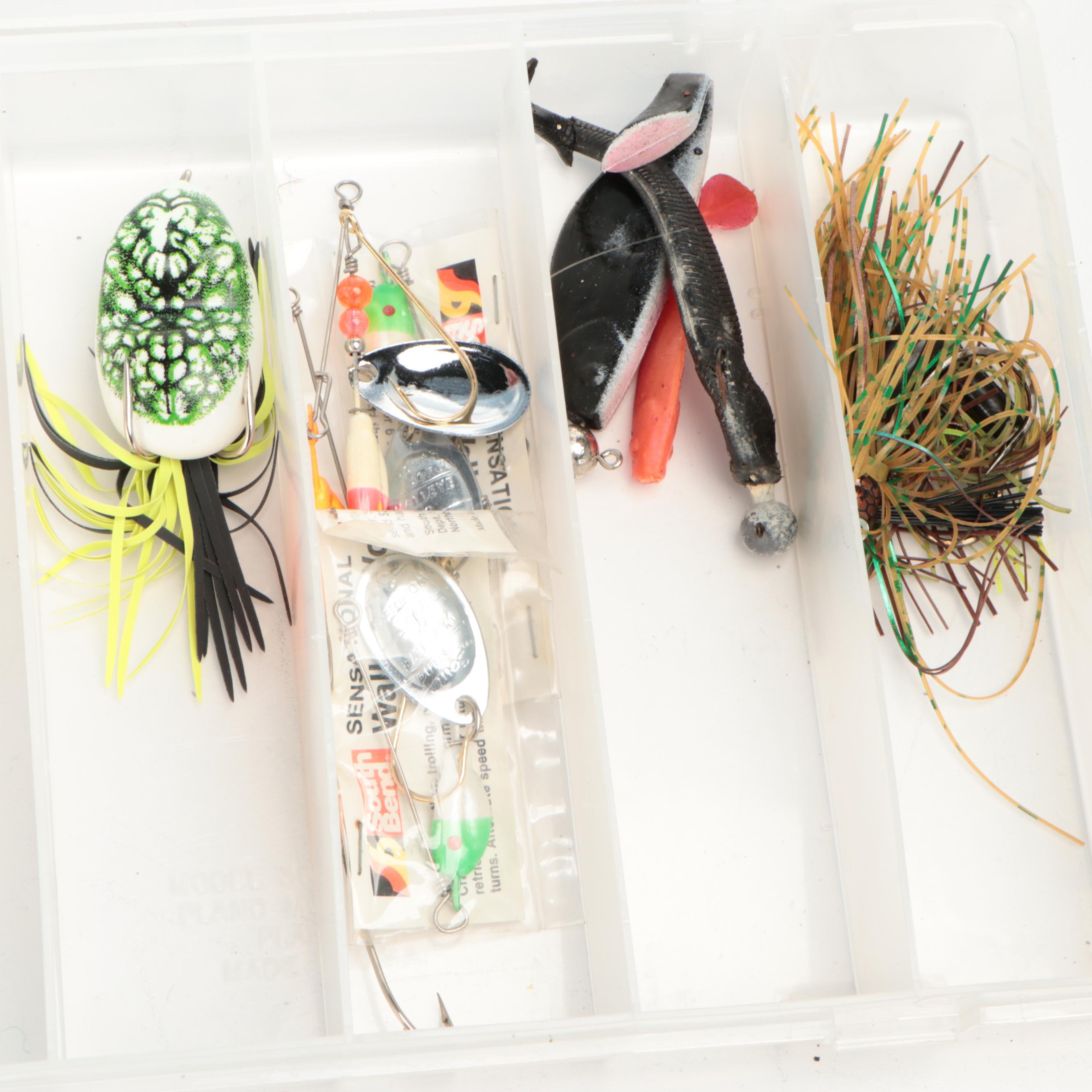 Cork-Handle Fishing Rods with Lure and Reel Collection