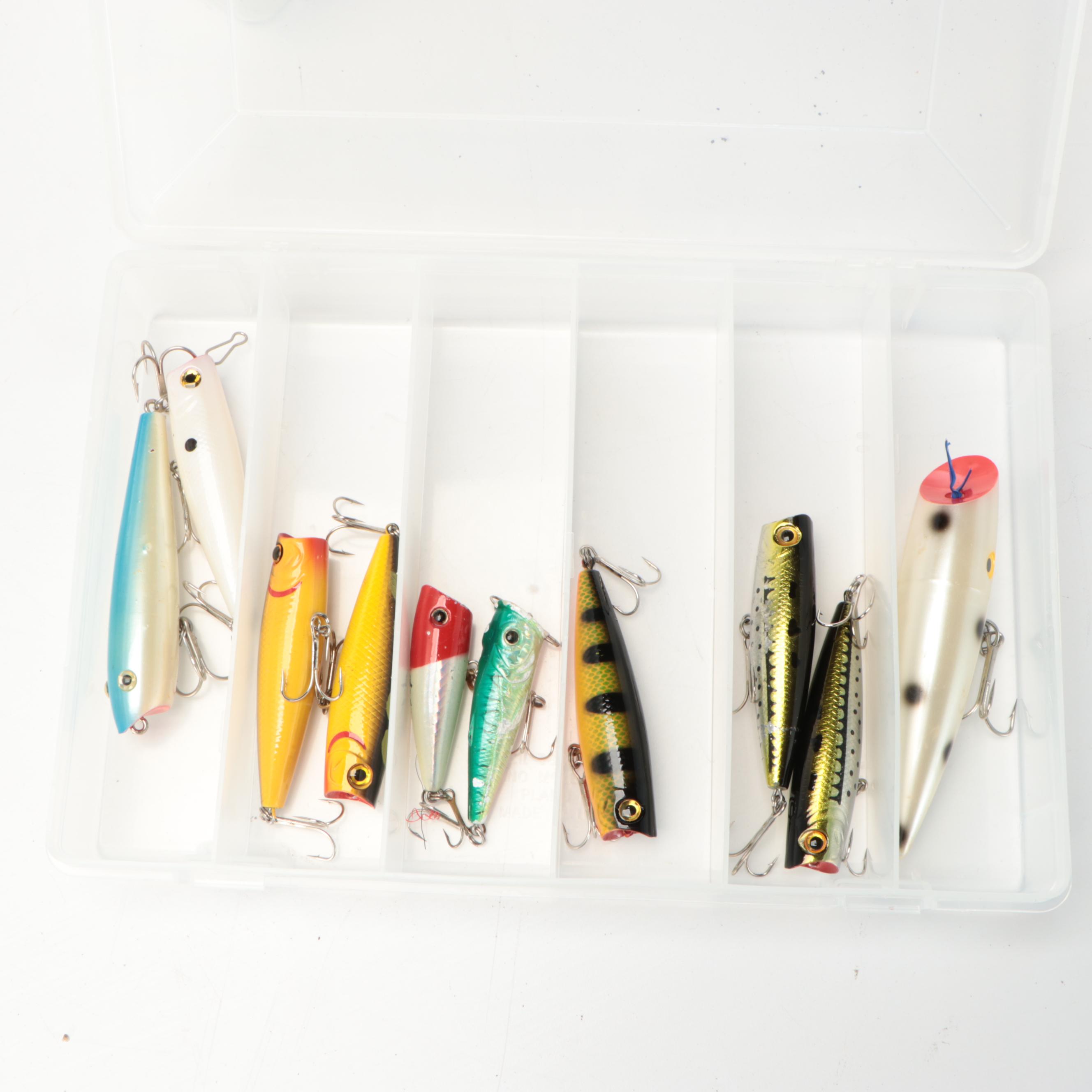 Cork-Handle Fishing Rods with Lure and Reel Collection