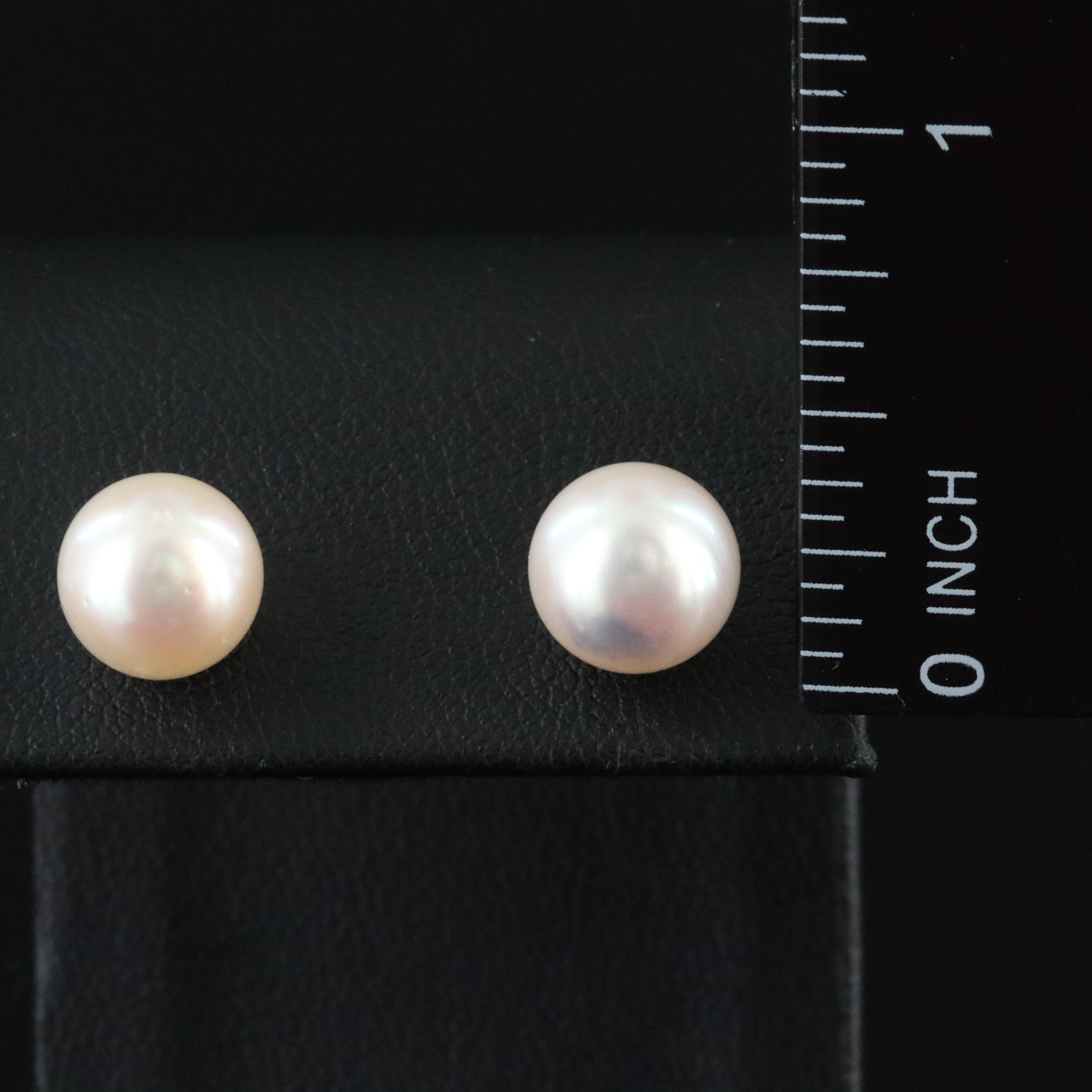 14K Pearl Stud Earrings