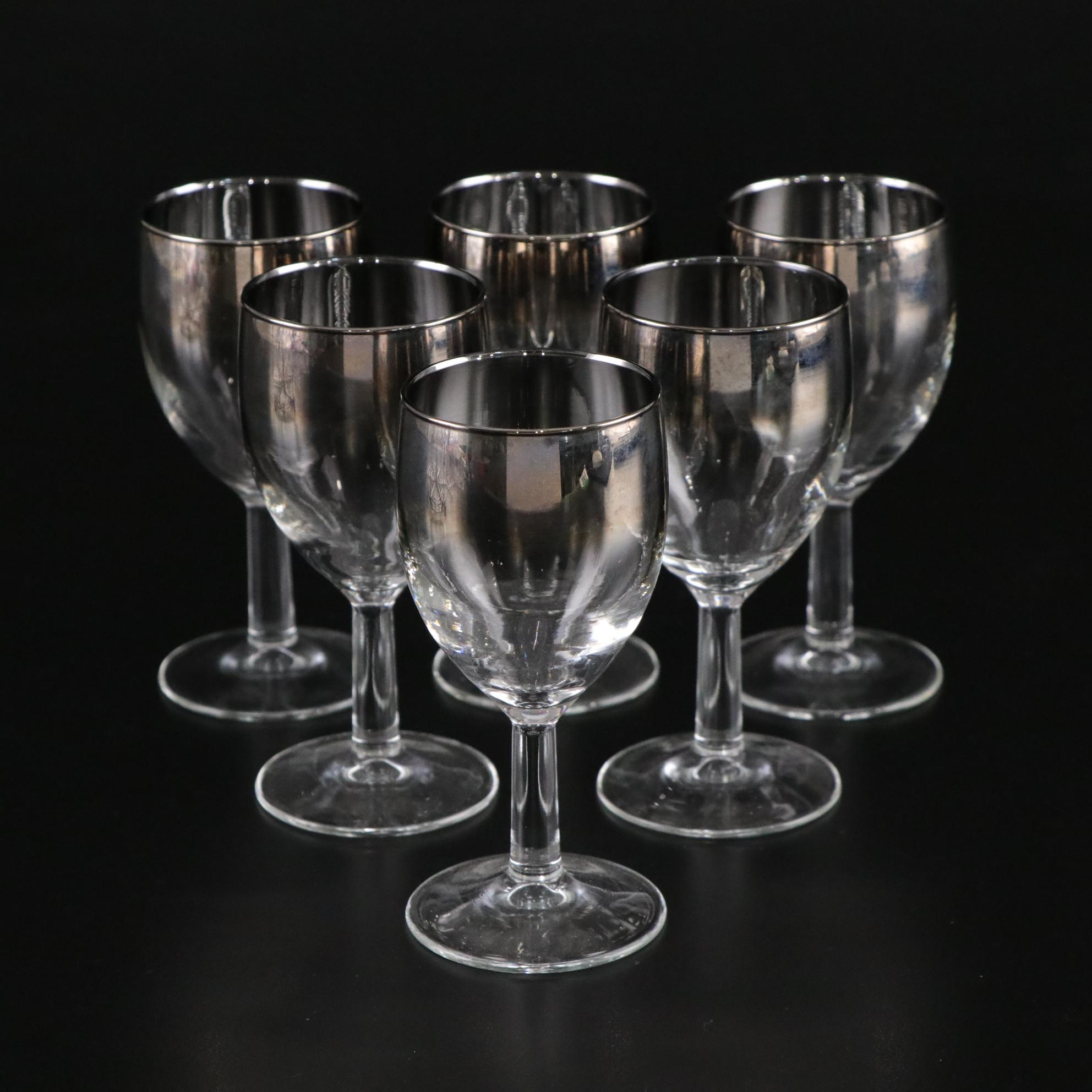 Mid Centry Modern Dorothy Thorpe Silver Fade Glasses & Caddy