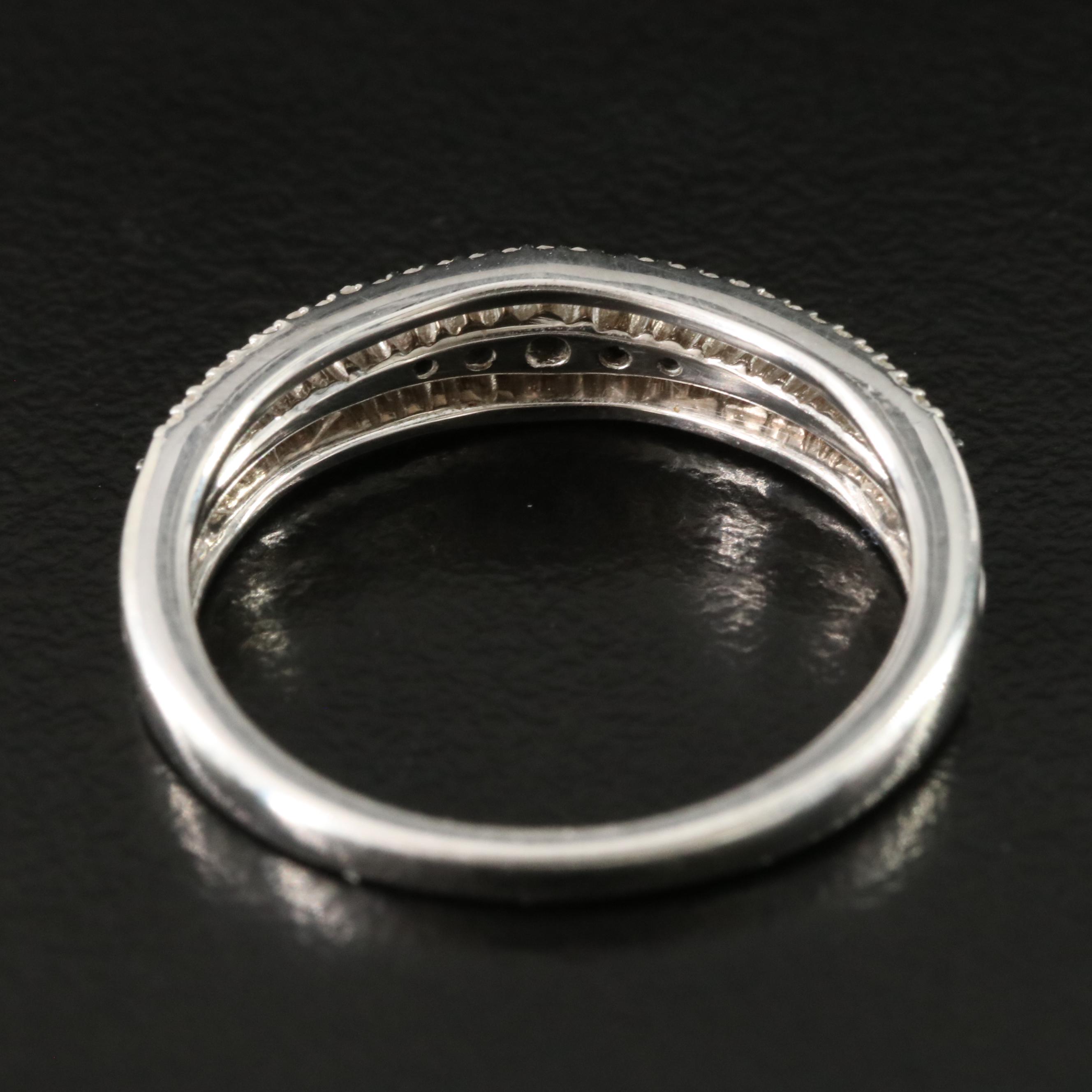 Sterling Diamond Ring with Fancy Black Diamonds