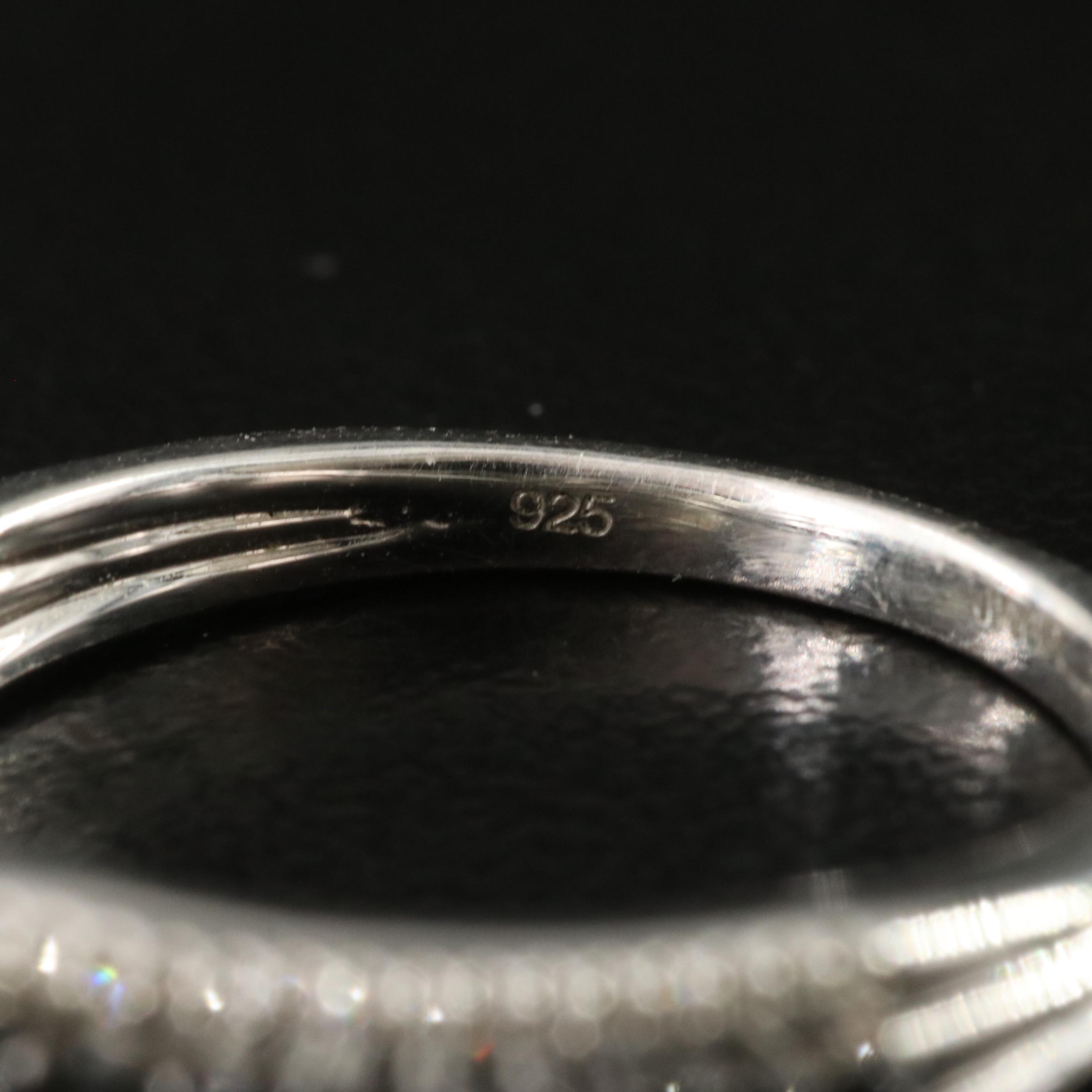 Sterling Diamond Ring with Fancy Black Diamonds