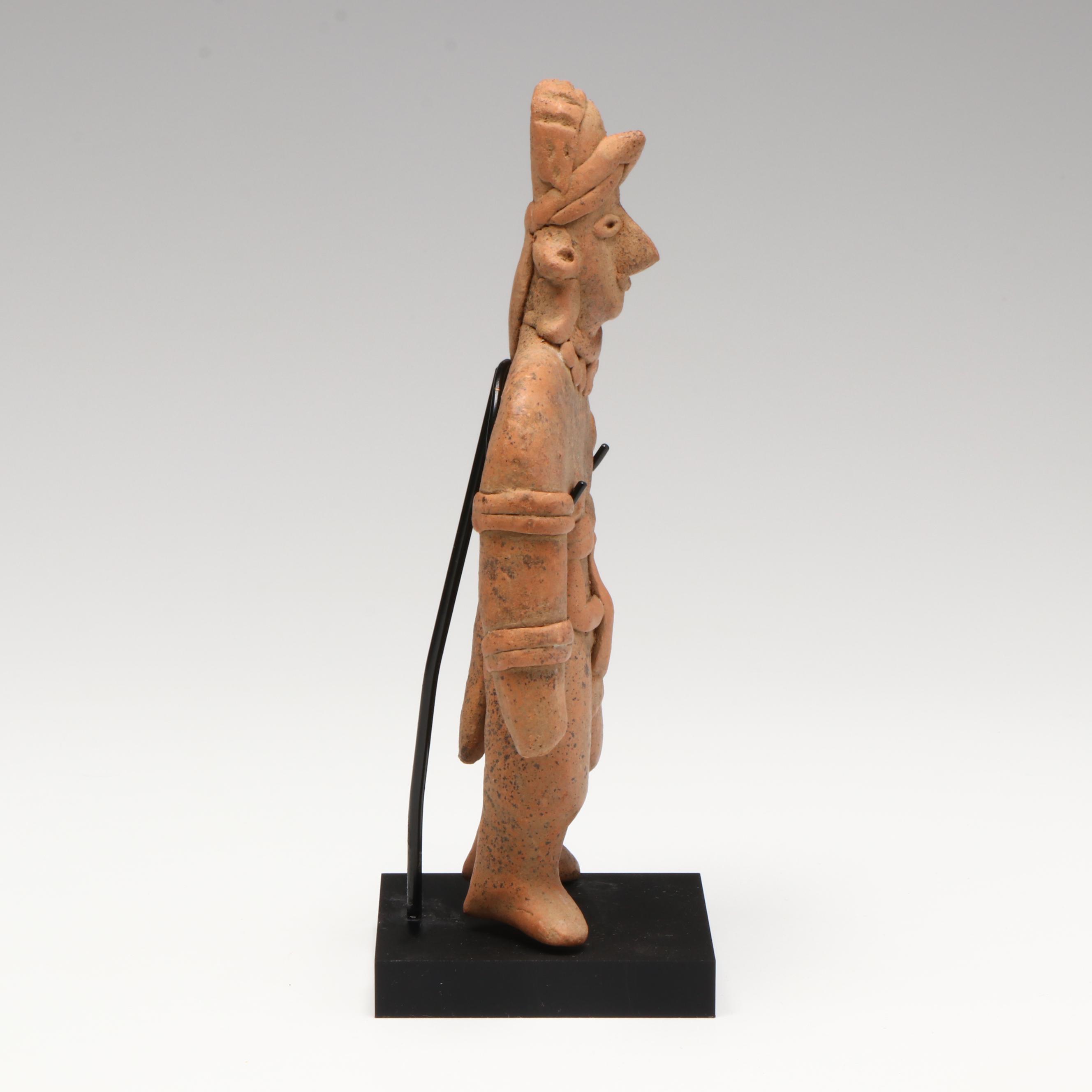 Pre-Columbian Colima Pottery Standing Male Figure, Circa 100 BCE–250 CE