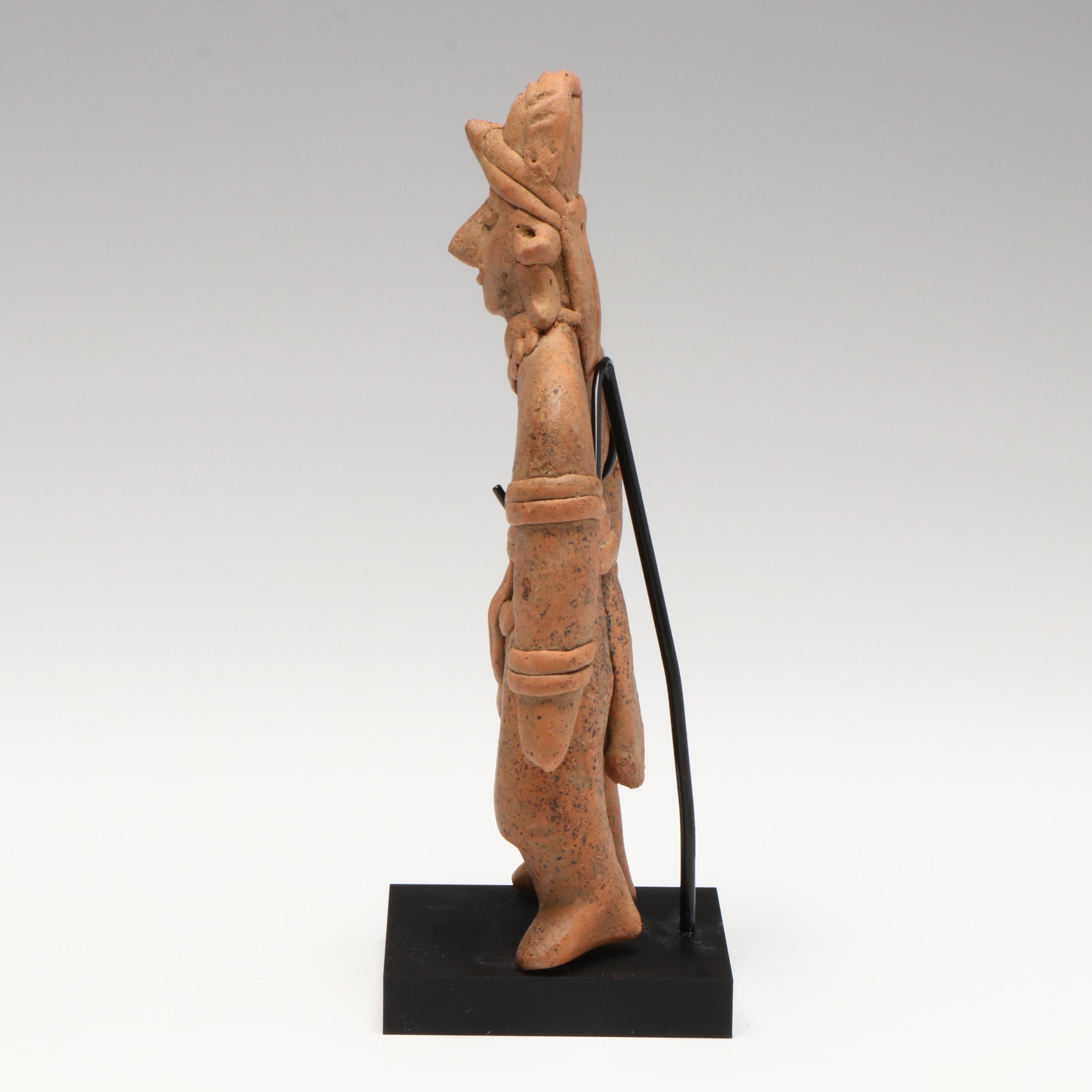 Pre-Columbian Colima Pottery Standing Male Figure, Circa 100 BCE–250 CE