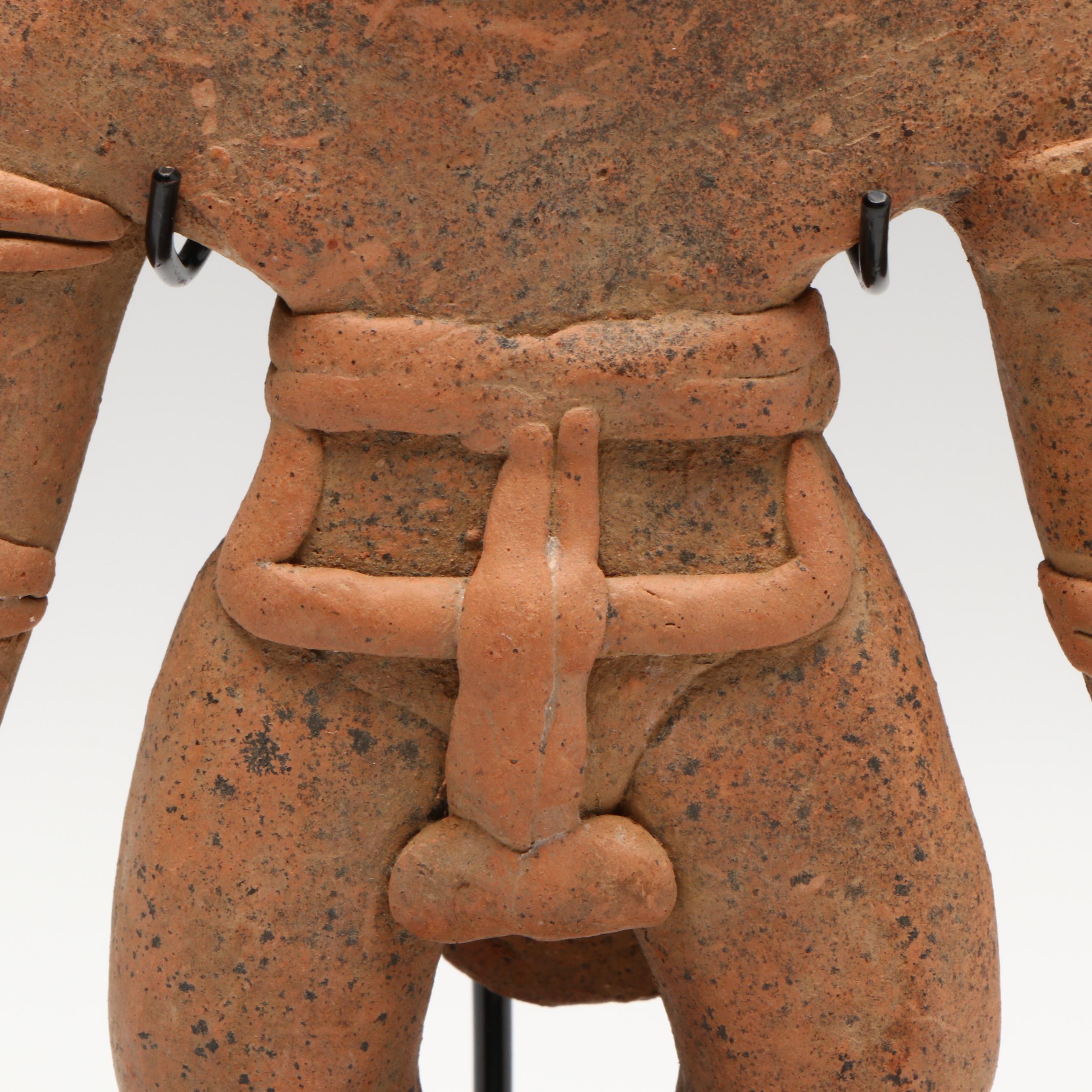 Pre-Columbian Colima Pottery Standing Male Figure, Circa 100 BCE–250 CE