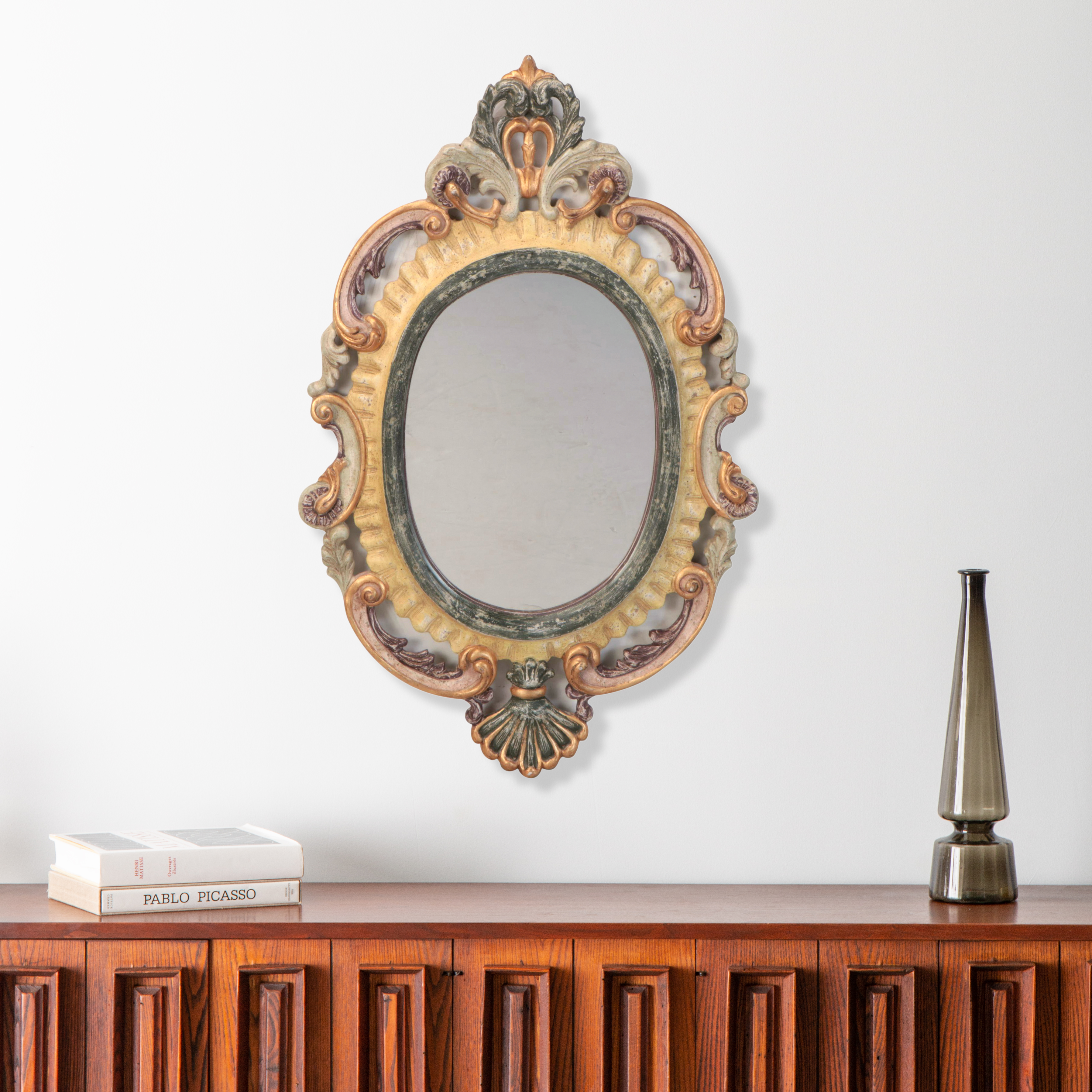 Baroque Revival Painted Wall Mirror