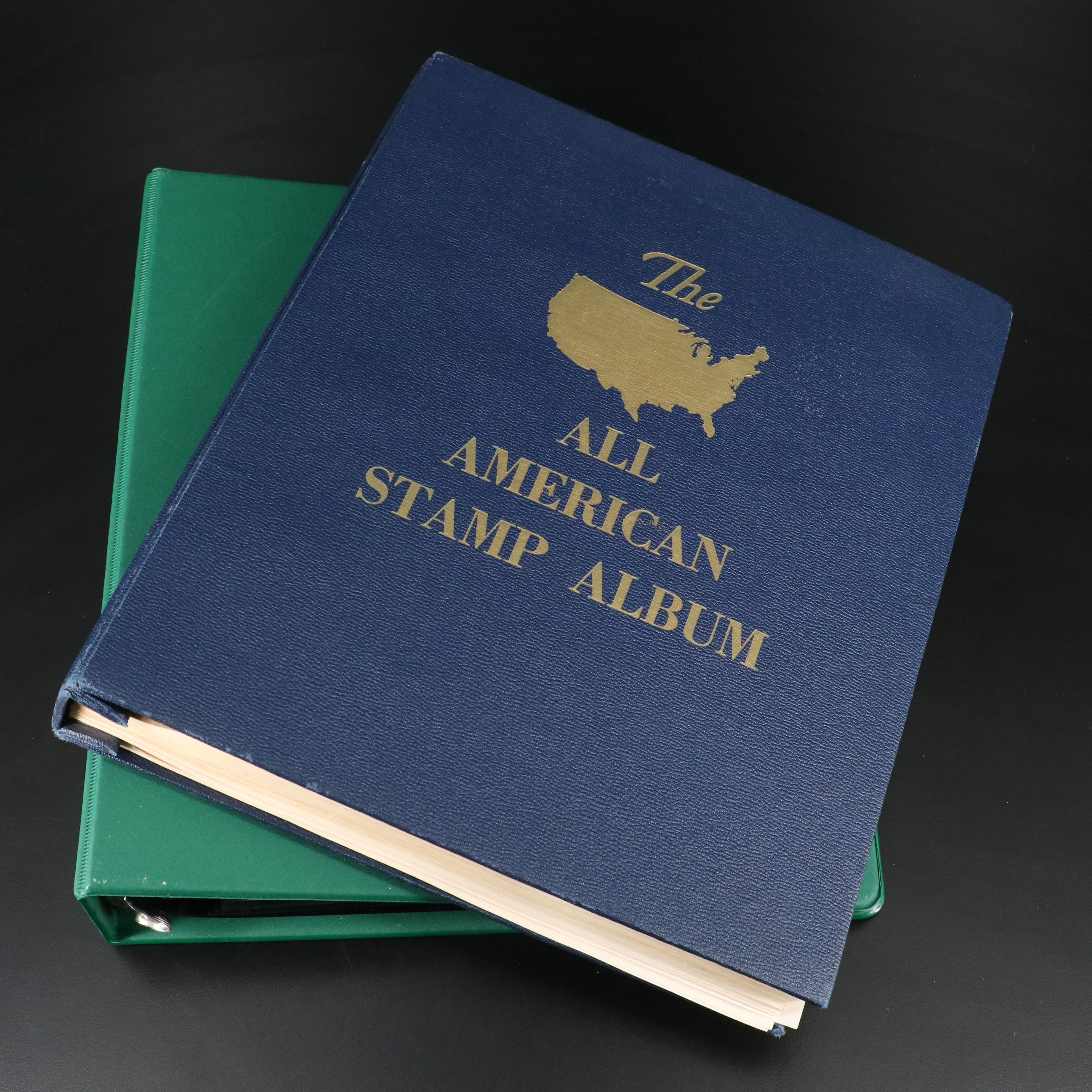 Two Albums with United States Plate Blocks and Pre-Cancled Stamps