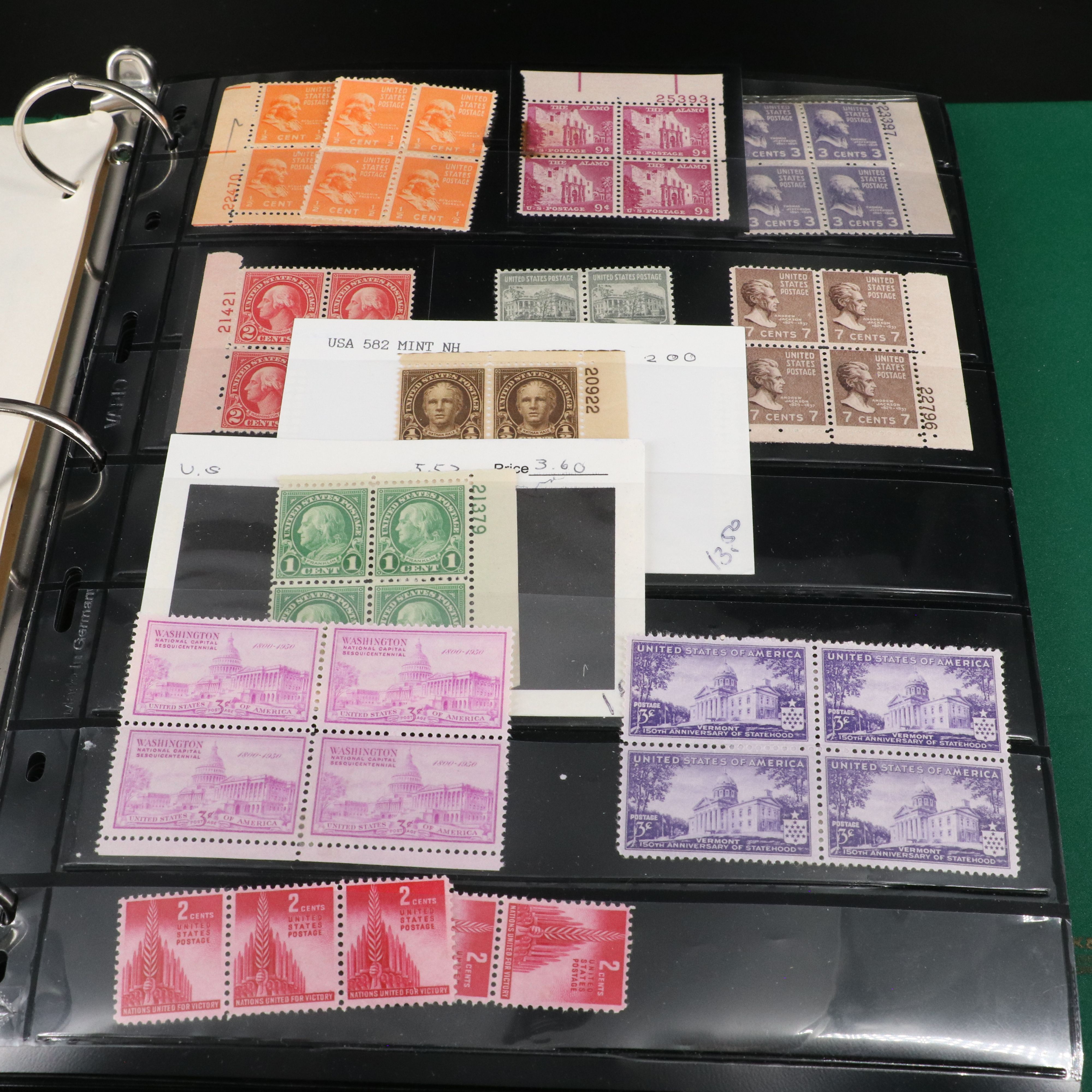 Two Albums with United States Plate Blocks and Pre-Cancled Stamps