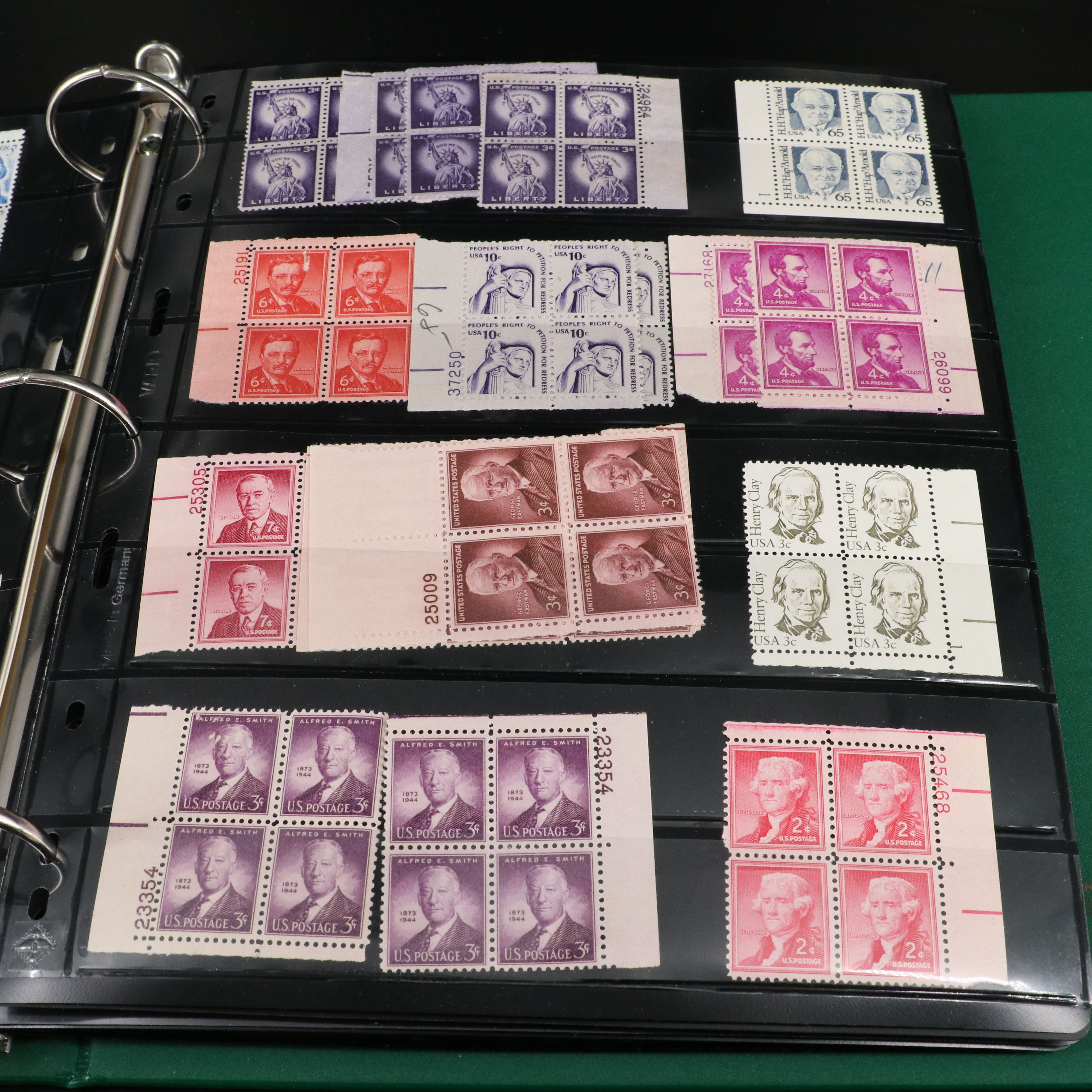 Two Albums with United States Plate Blocks and Pre-Cancled Stamps