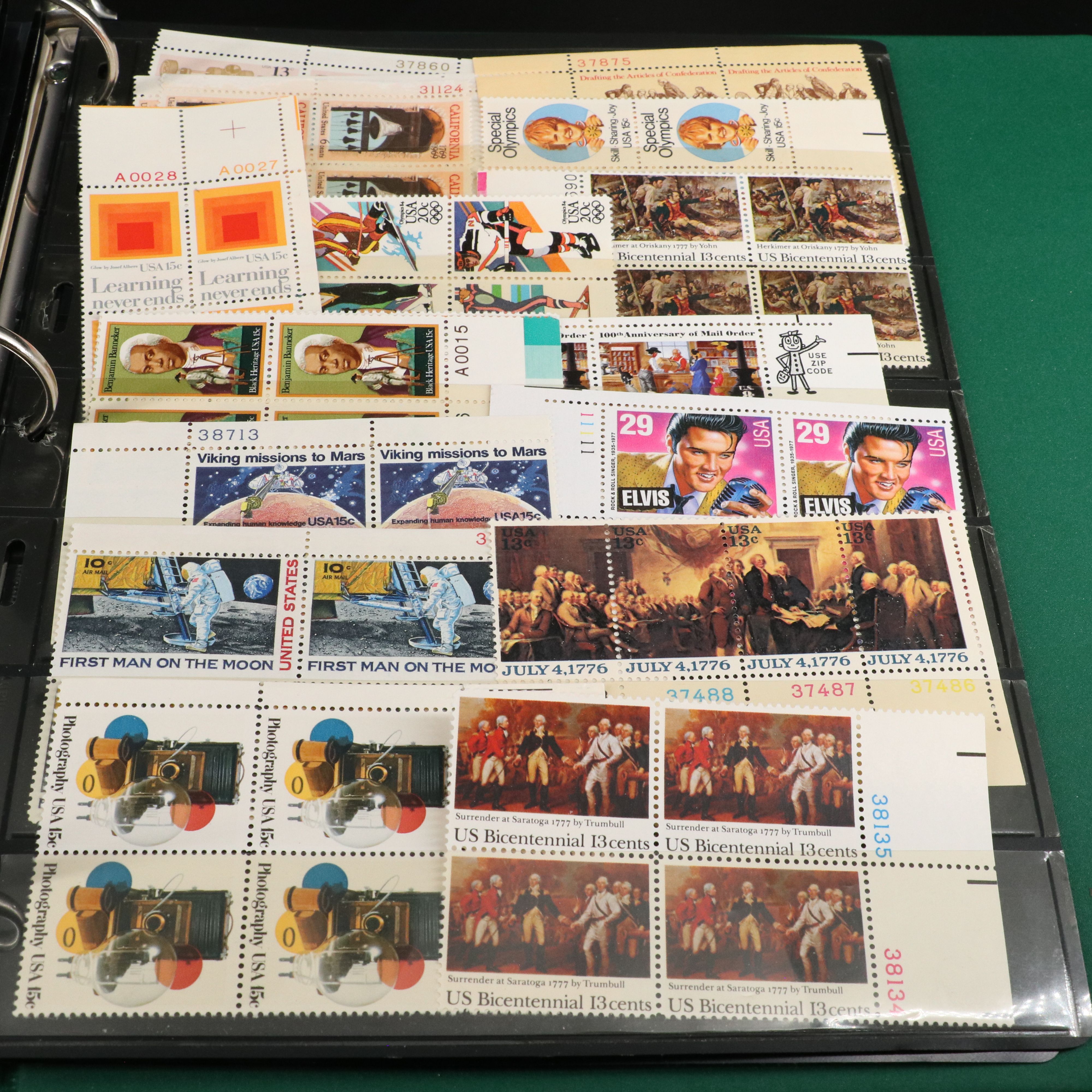 Two Albums with United States Plate Blocks and Pre-Cancled Stamps
