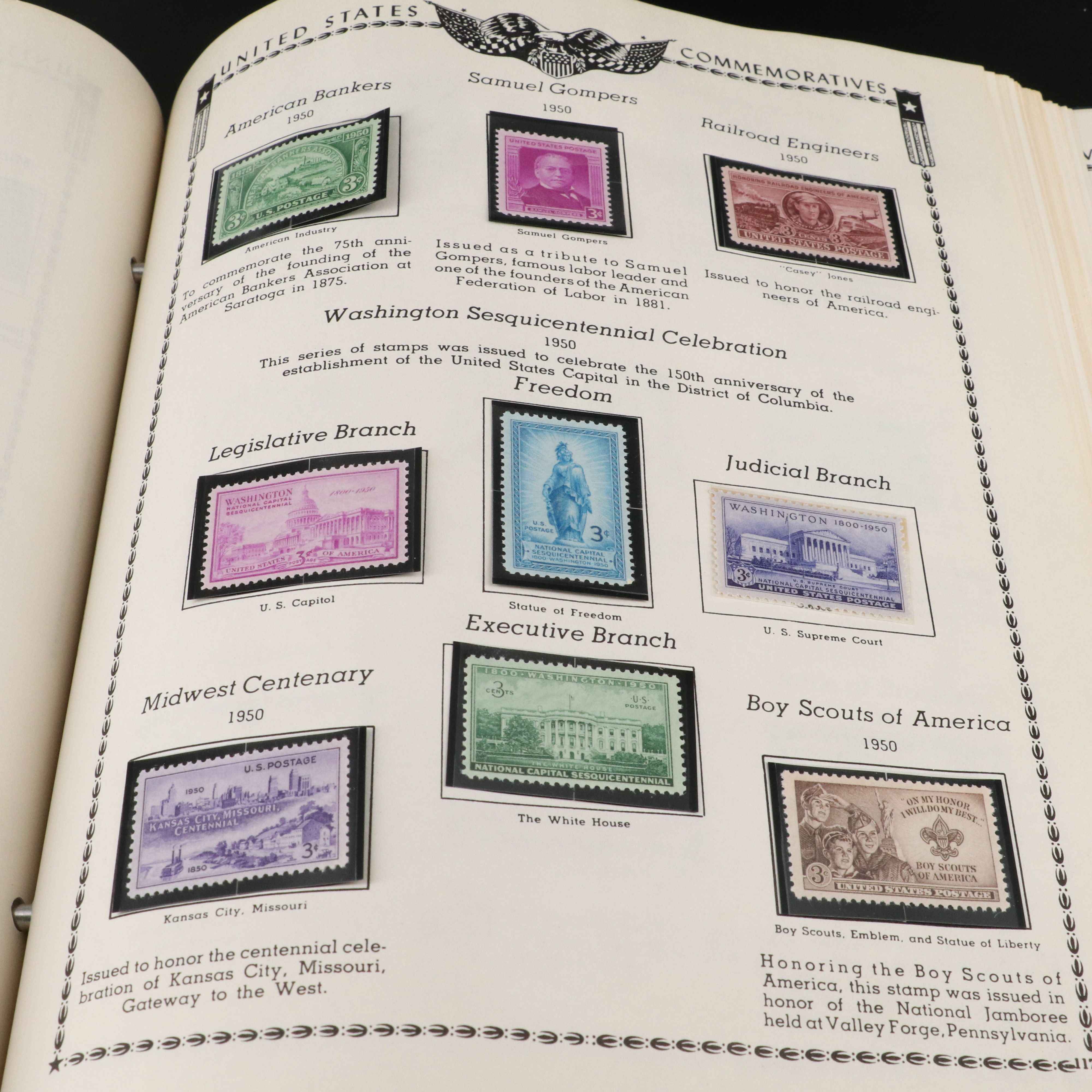 Two Albums with United States Plate Blocks and Pre-Cancled Stamps
