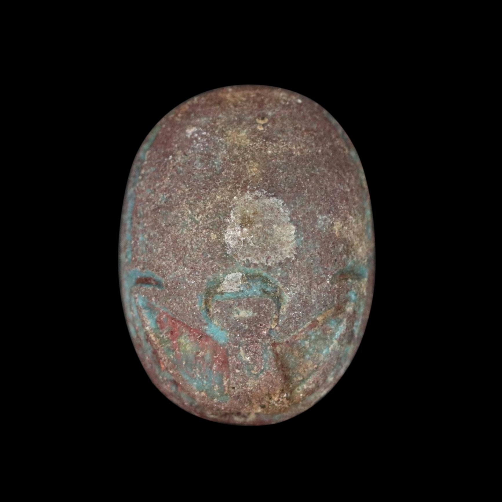 Ancient Egyptian Green Glaze Steatite Protection Scarab, Circa 945–525 BCE