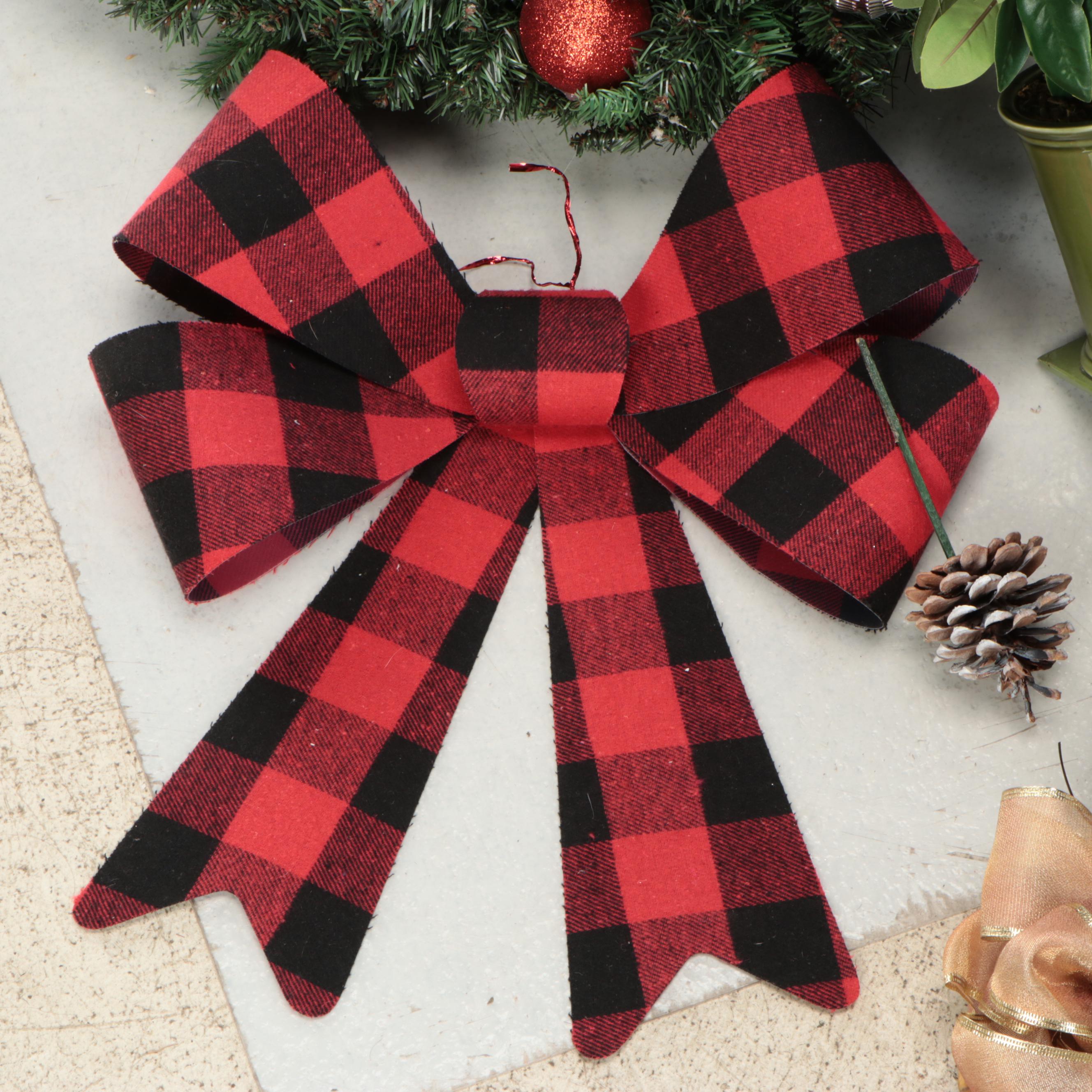 Christmas Decor Collection Featuring "Joy" and Pinecone Wreath