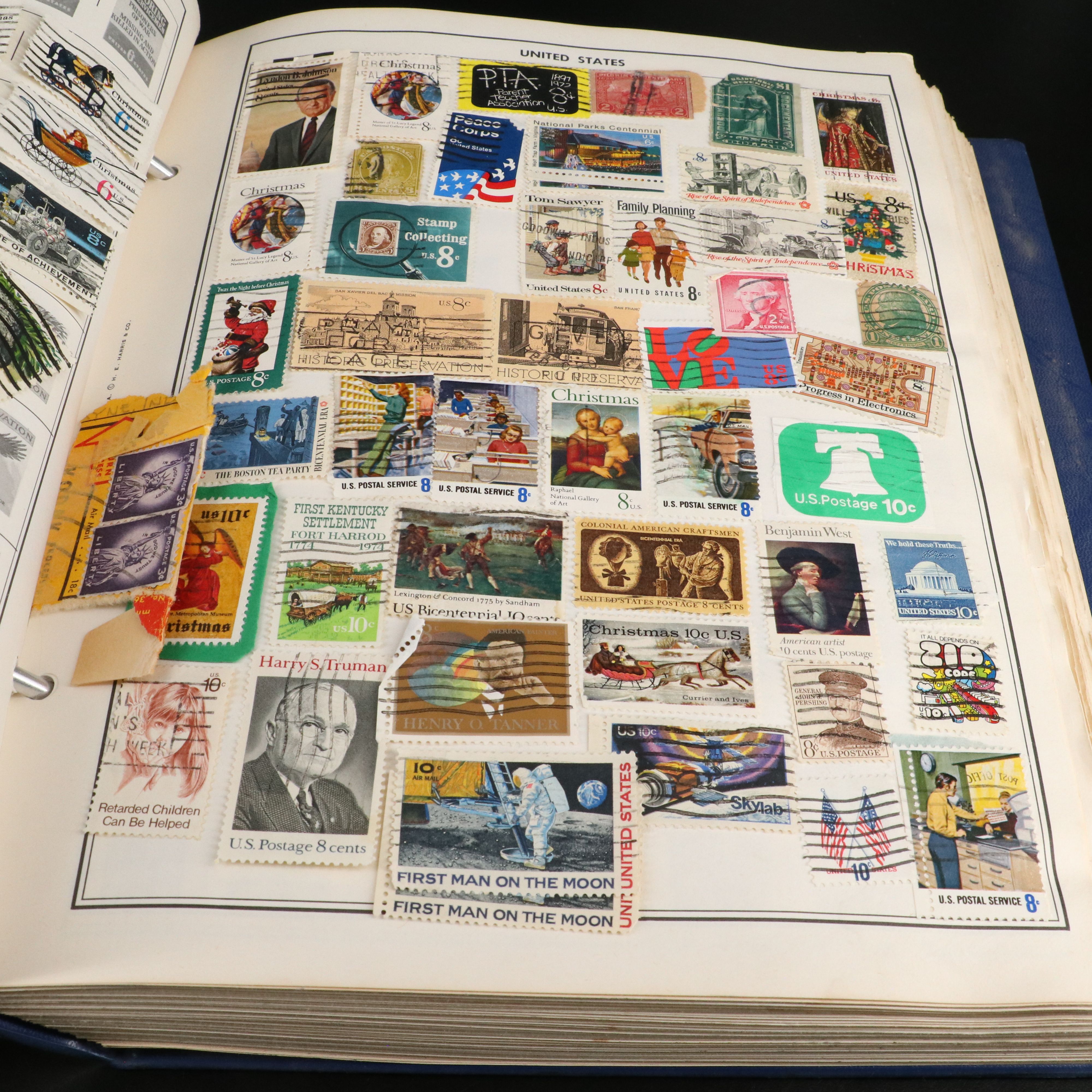 Two Albums with U.S and World Stamps