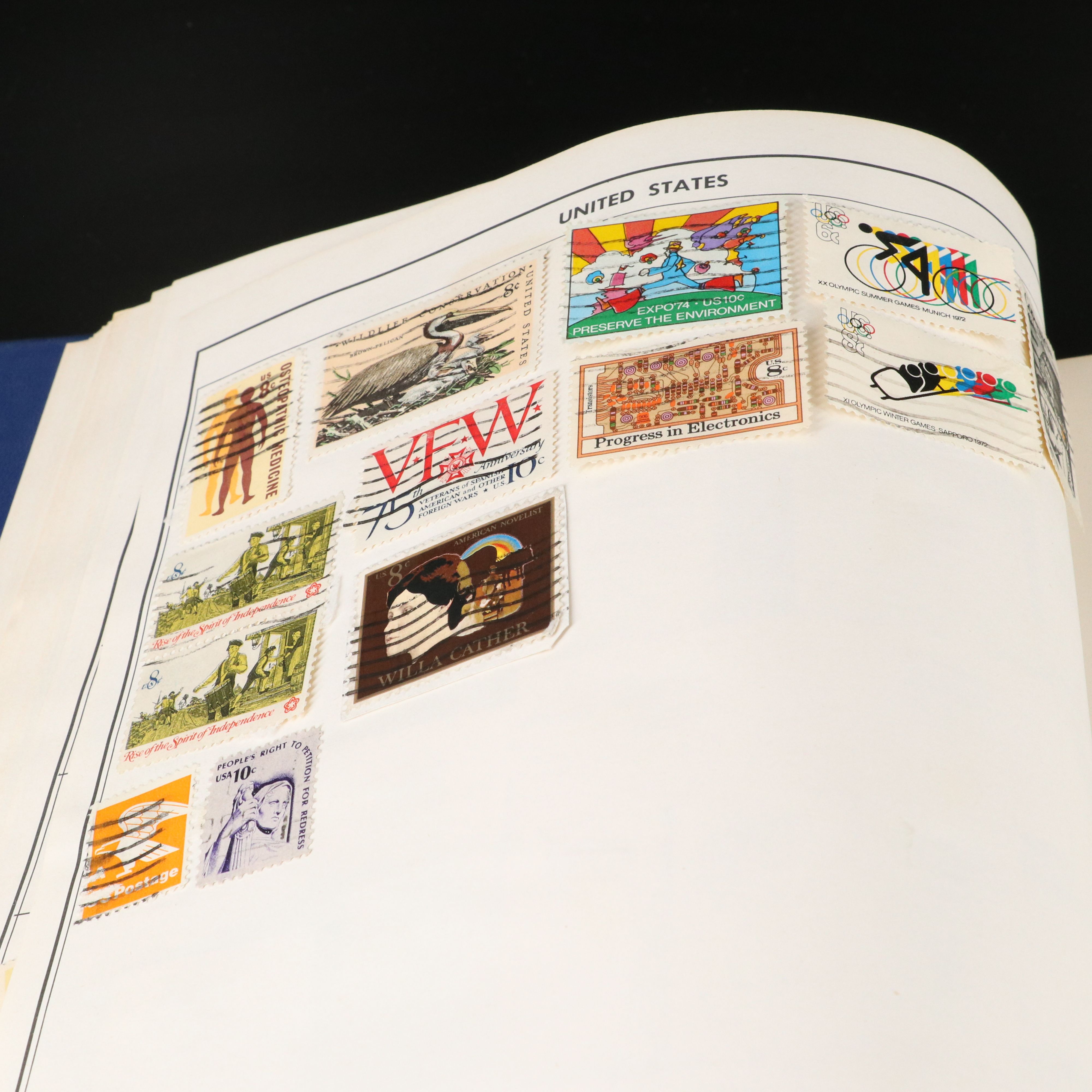 Two Albums with U.S and World Stamps