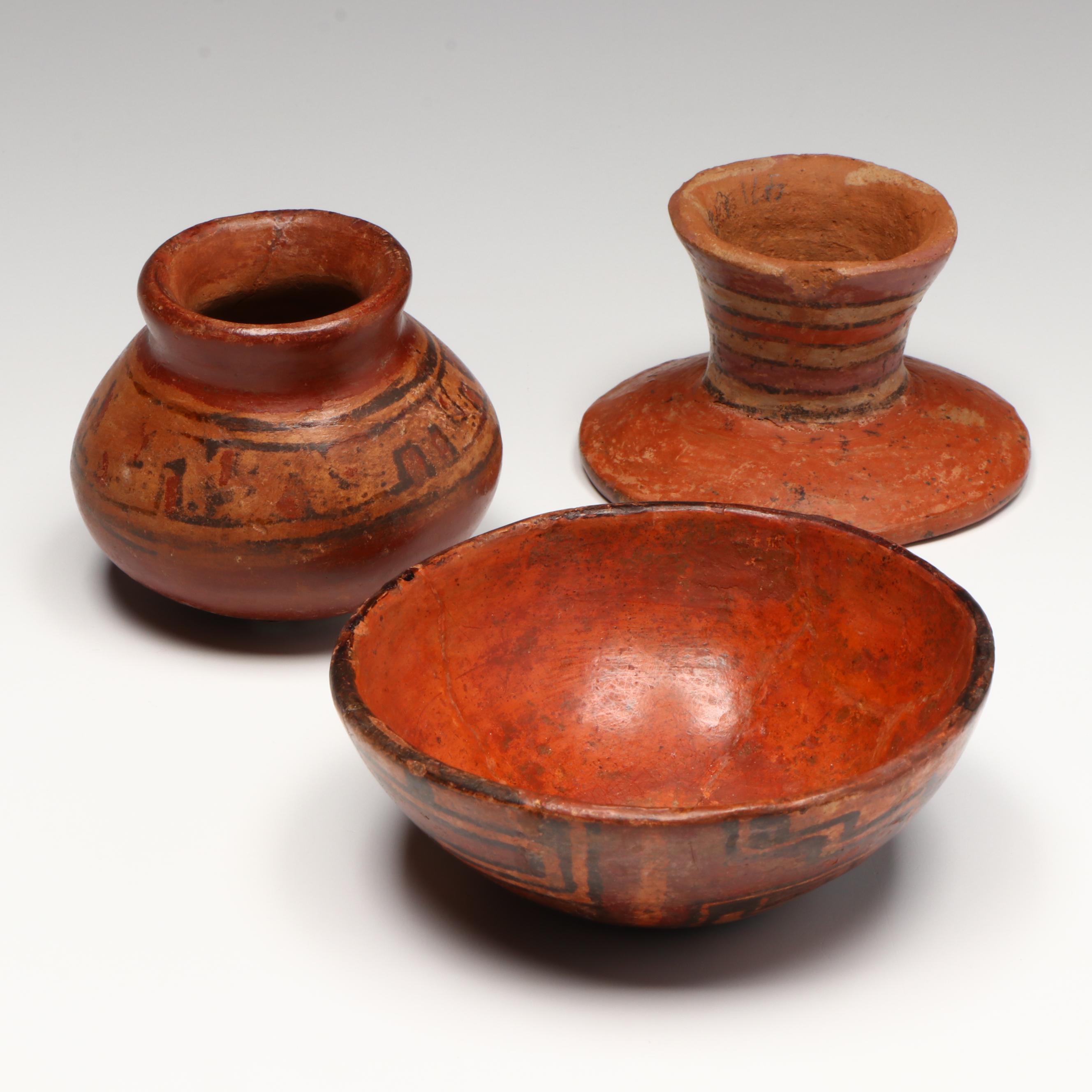 Pre-Columbian Cocle Polychrome Pottery Vessels, Circa 600–900 CE