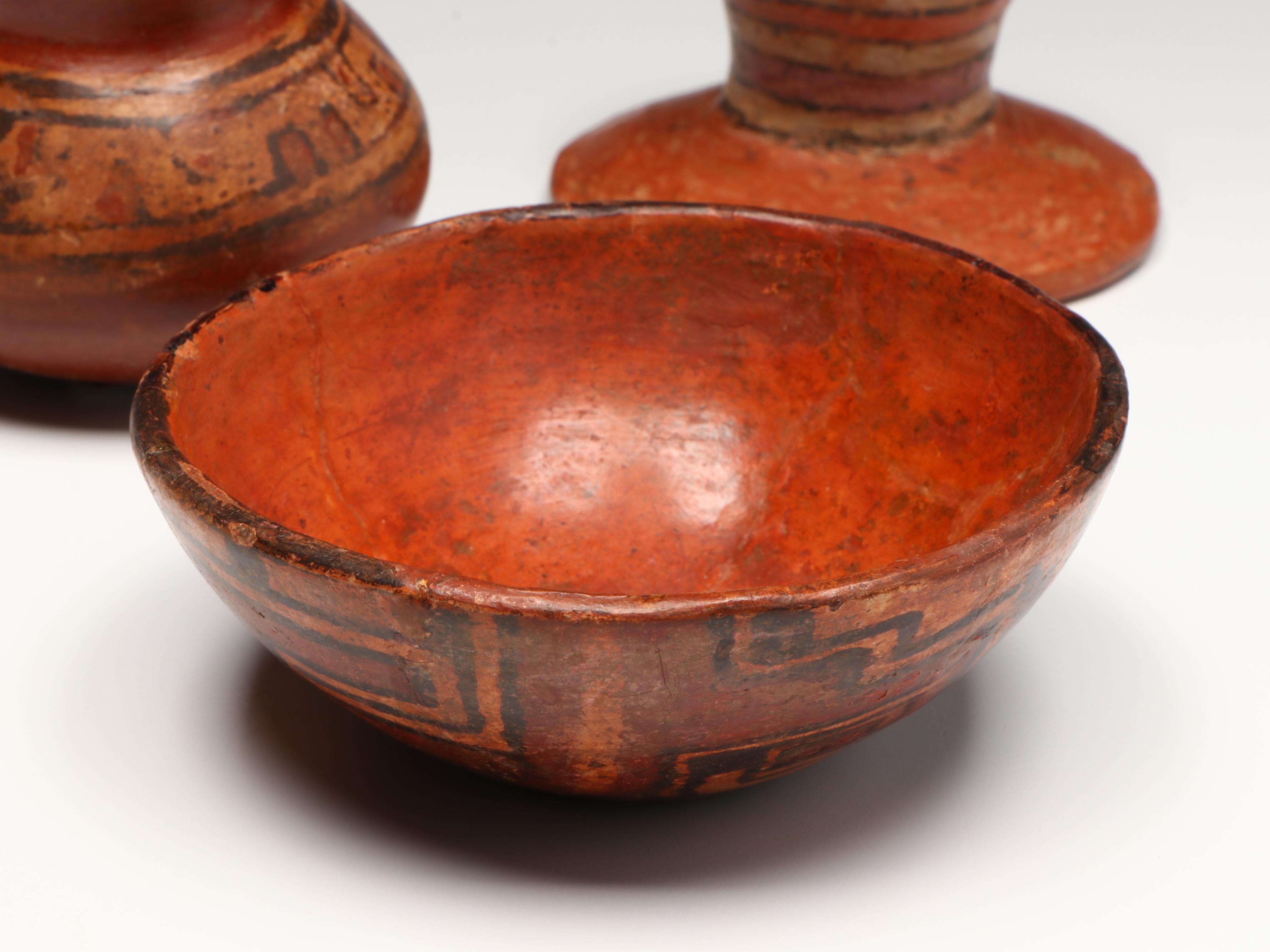 Pre-Columbian Cocle Polychrome Pottery Vessels, Circa 600–900 CE