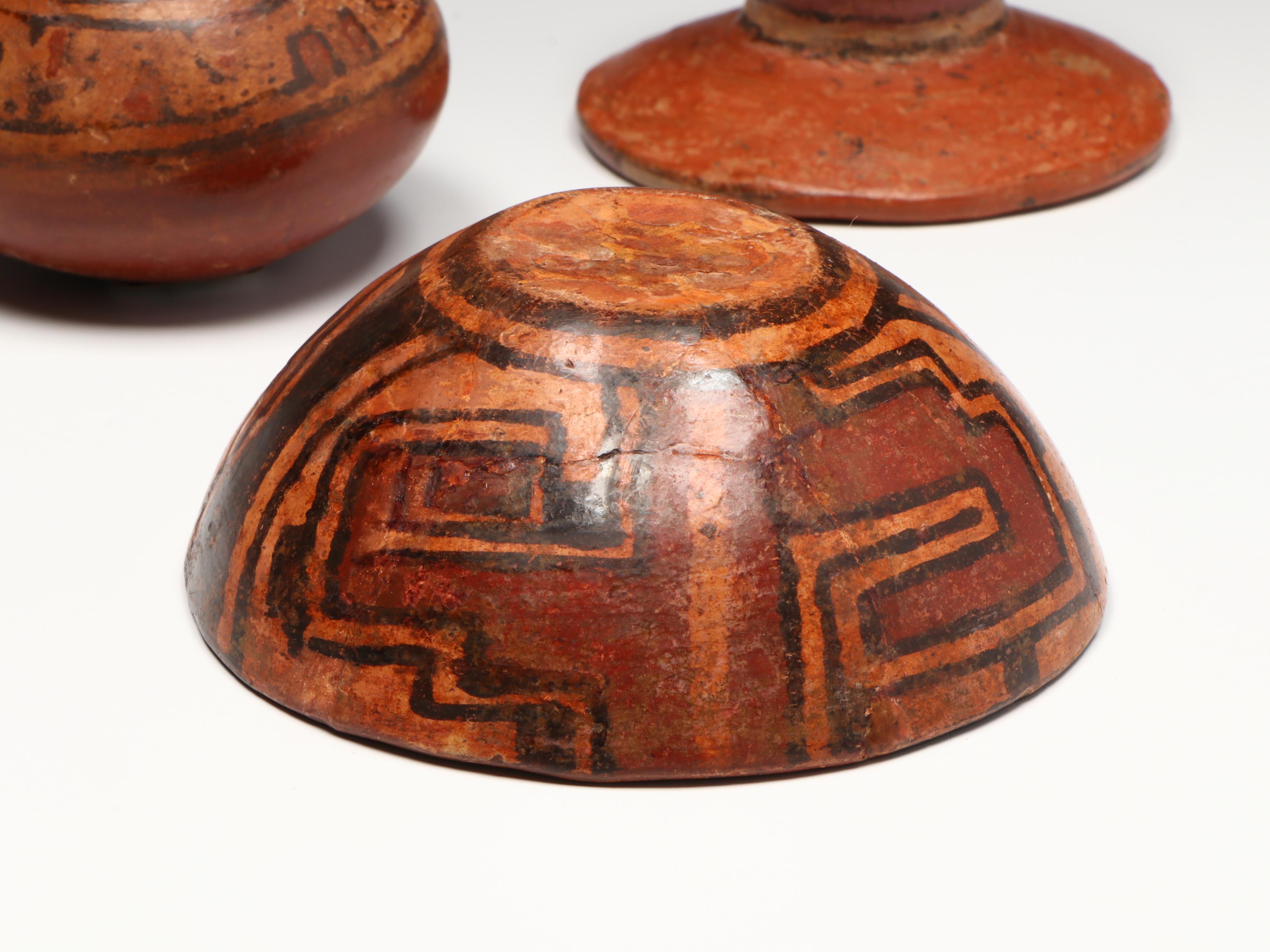 Pre-Columbian Cocle Polychrome Pottery Vessels, Circa 600–900 CE