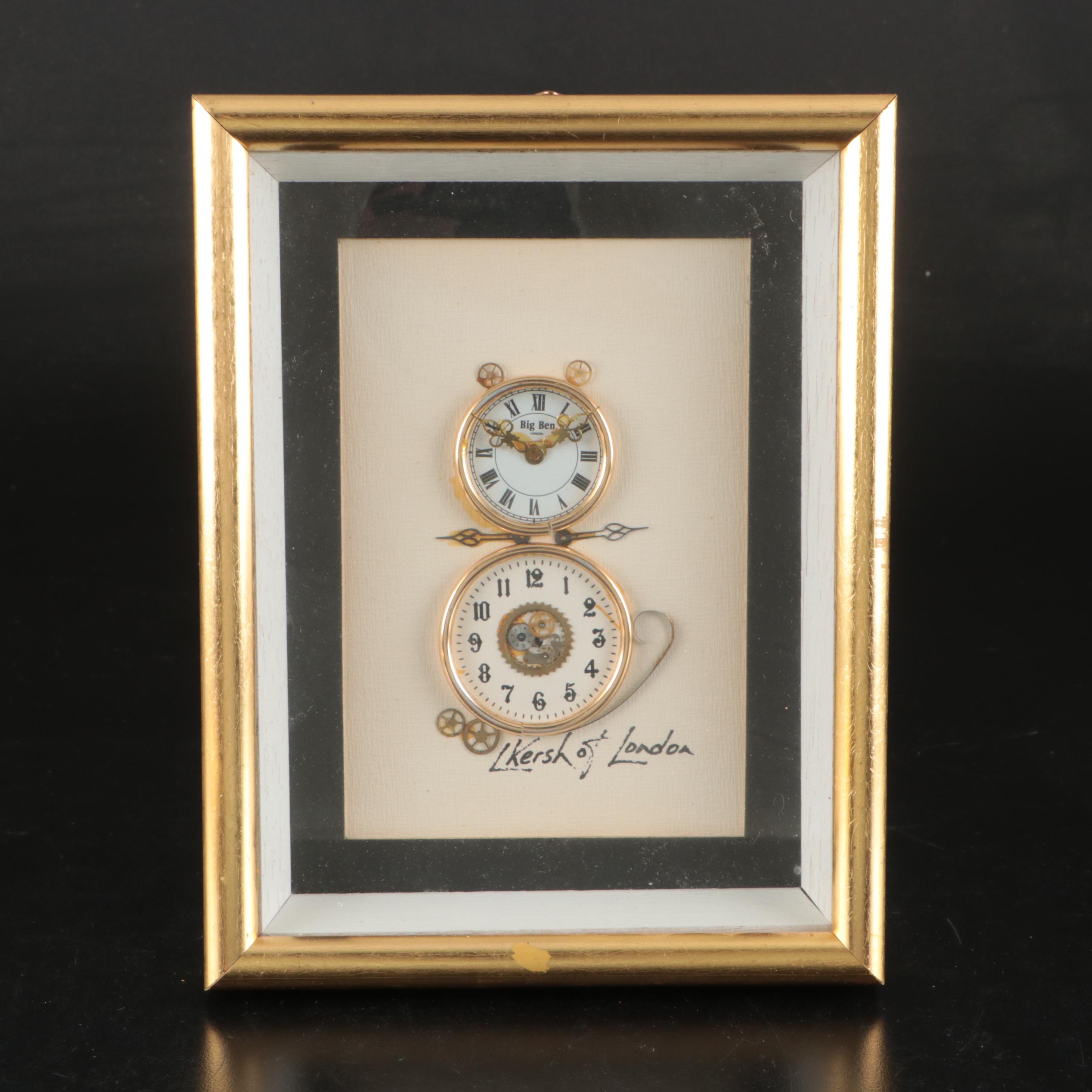 L Kersh of London Horological Collages in Gilded Frames