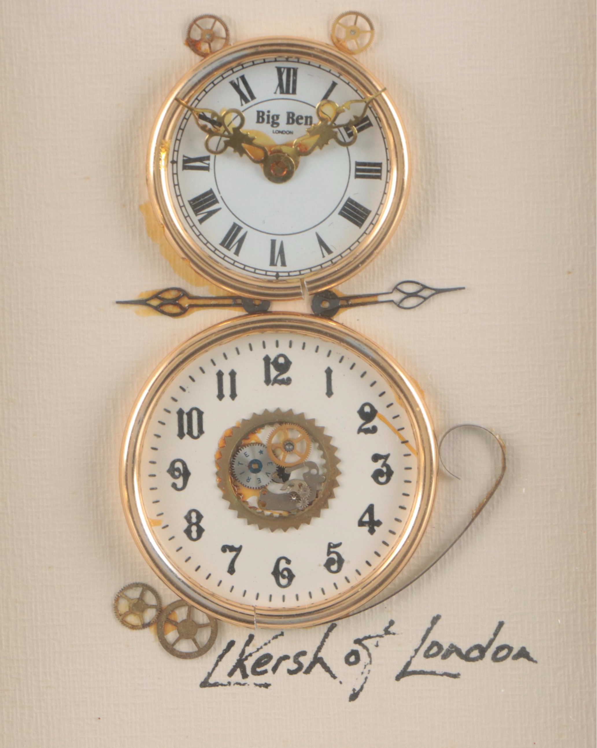 L Kersh of London Horological Collages in Gilded Frames