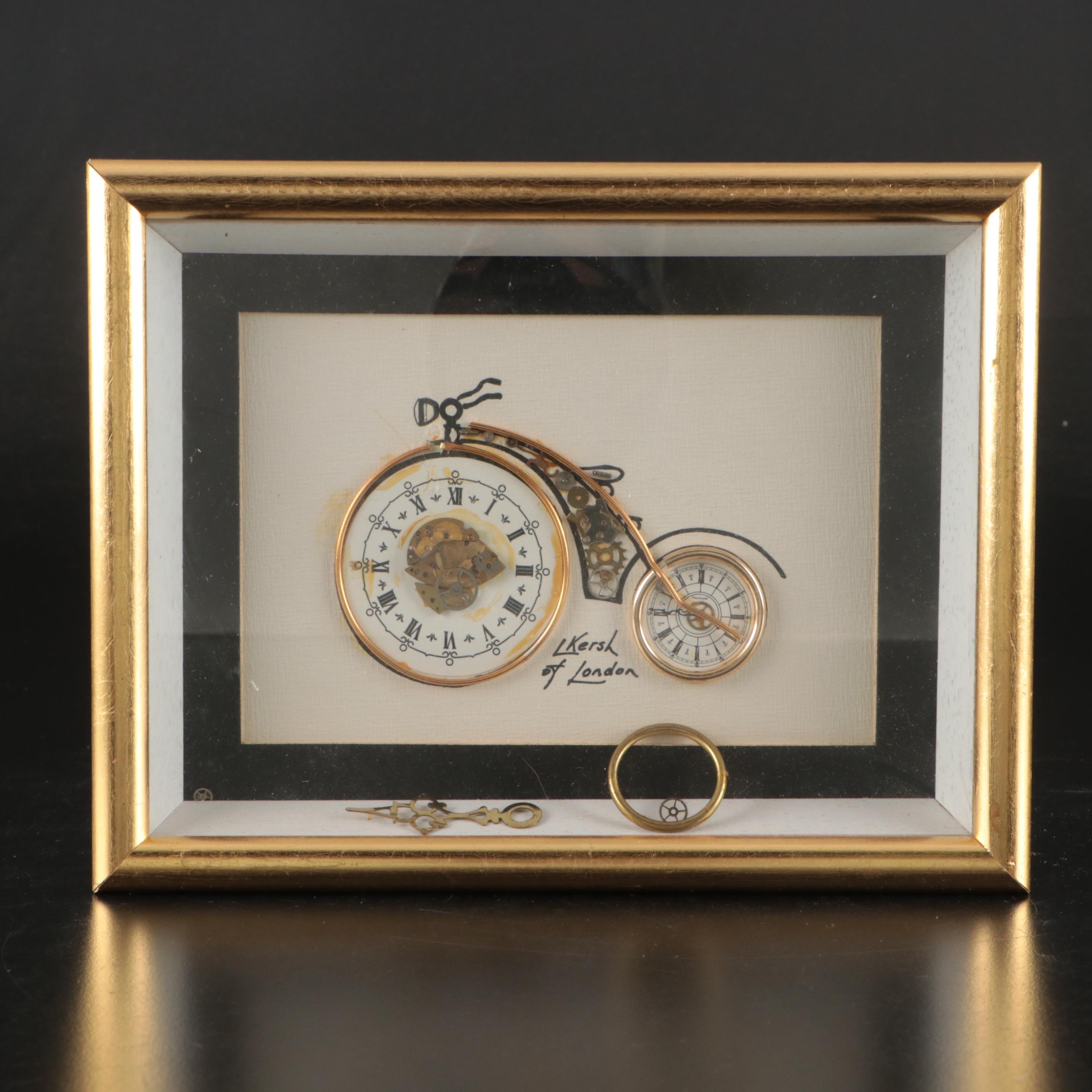 L Kersh of London Horological Collages in Gilded Frames