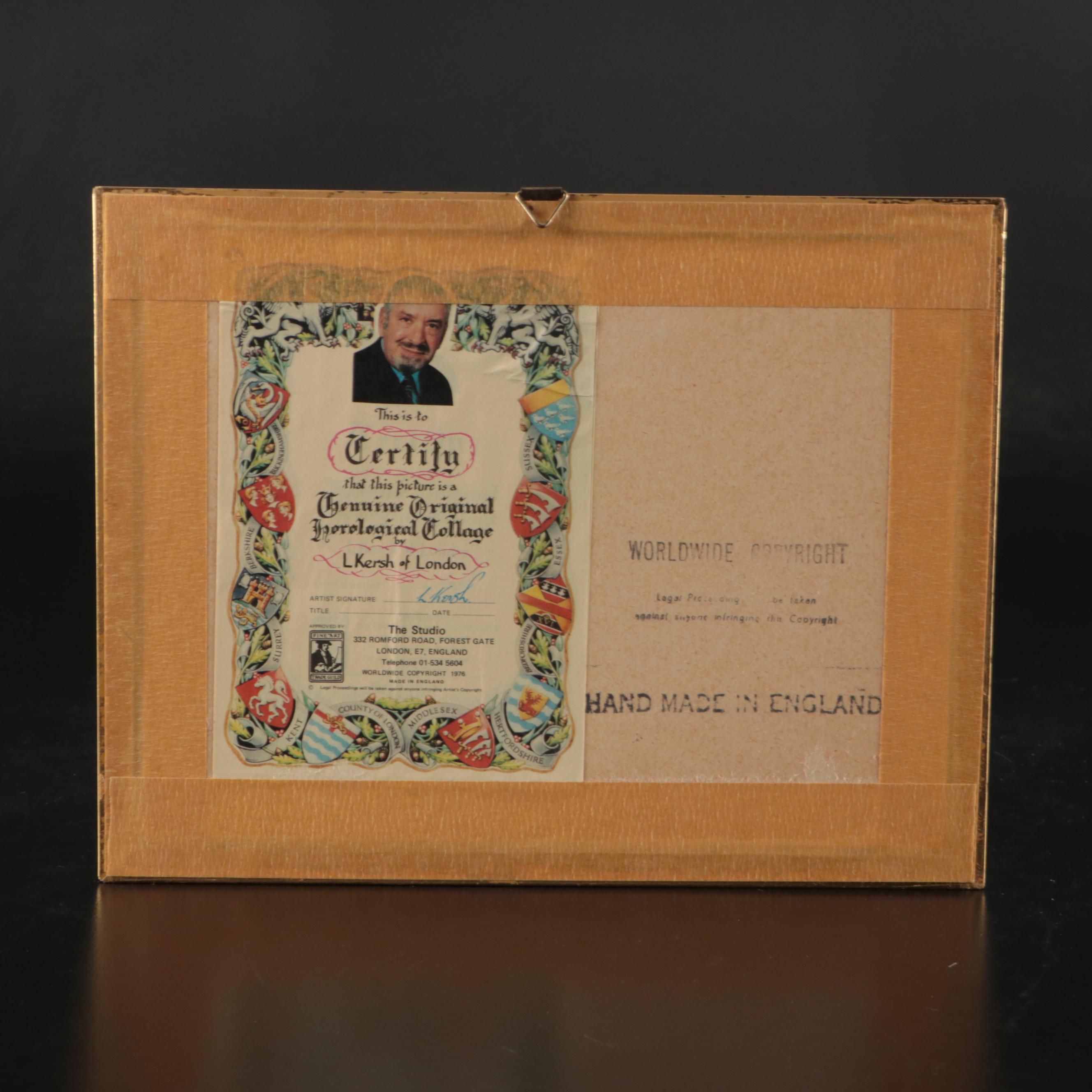 L Kersh of London Horological Collages in Gilded Frames