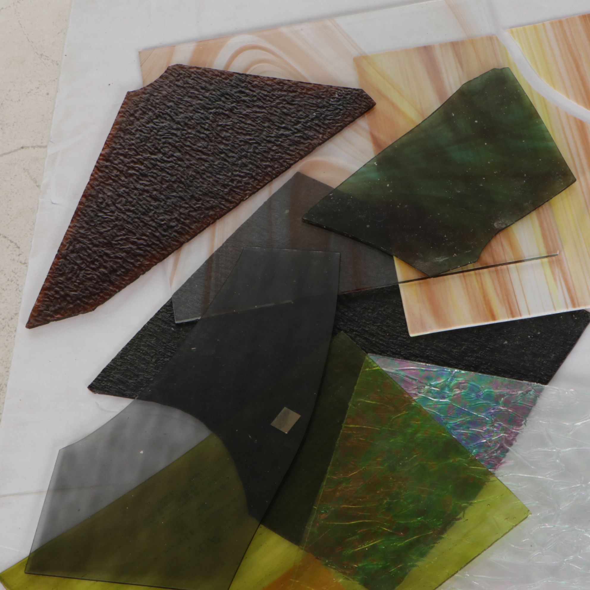 Stained Glass Scrap Mosaic and Full Sheet Craft Materials