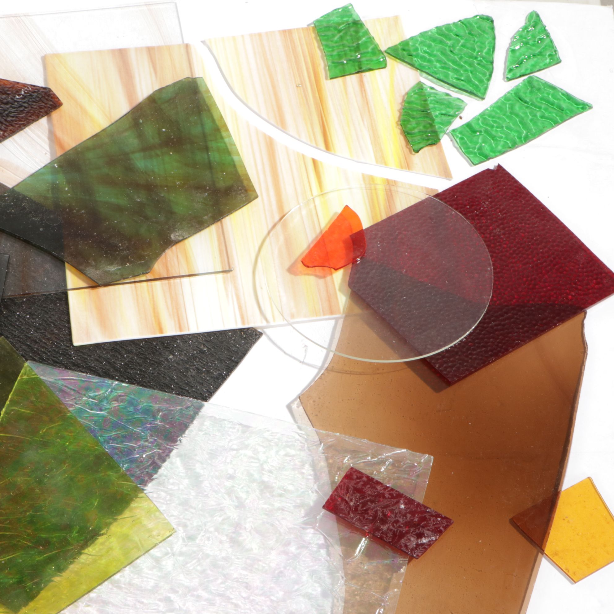 Stained Glass Scrap Mosaic and Full Sheet Craft Materials
