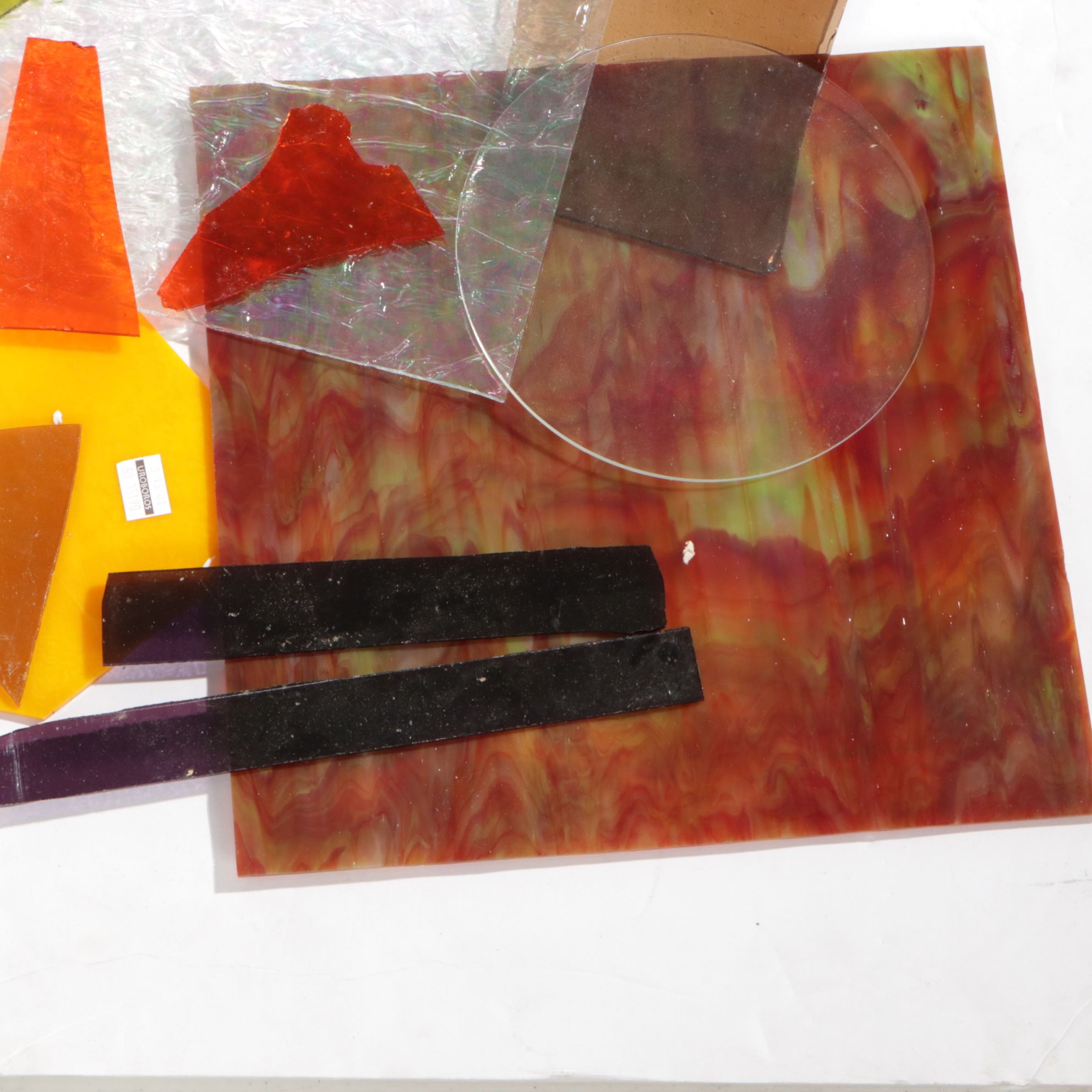 Stained Glass Scrap Mosaic and Full Sheet Craft Materials