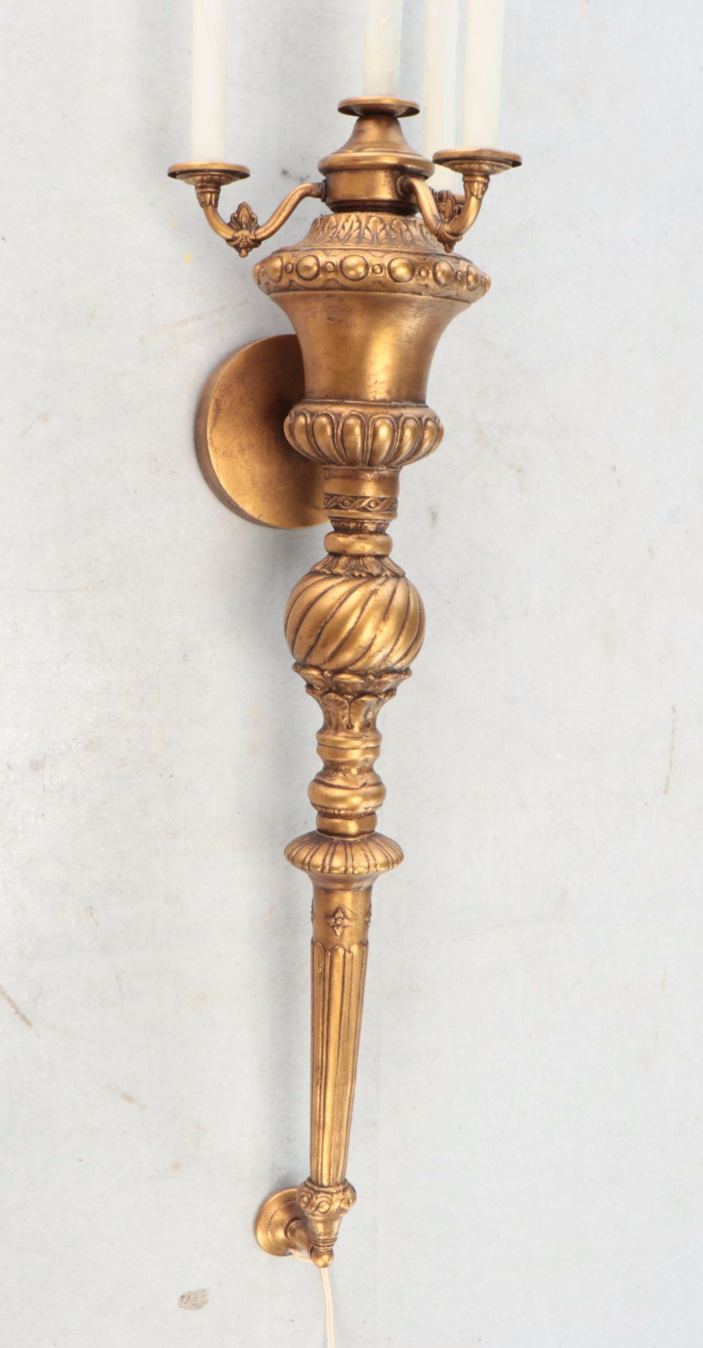 48" Burnished Gold Finish Wall Mount Candelabra Sconce