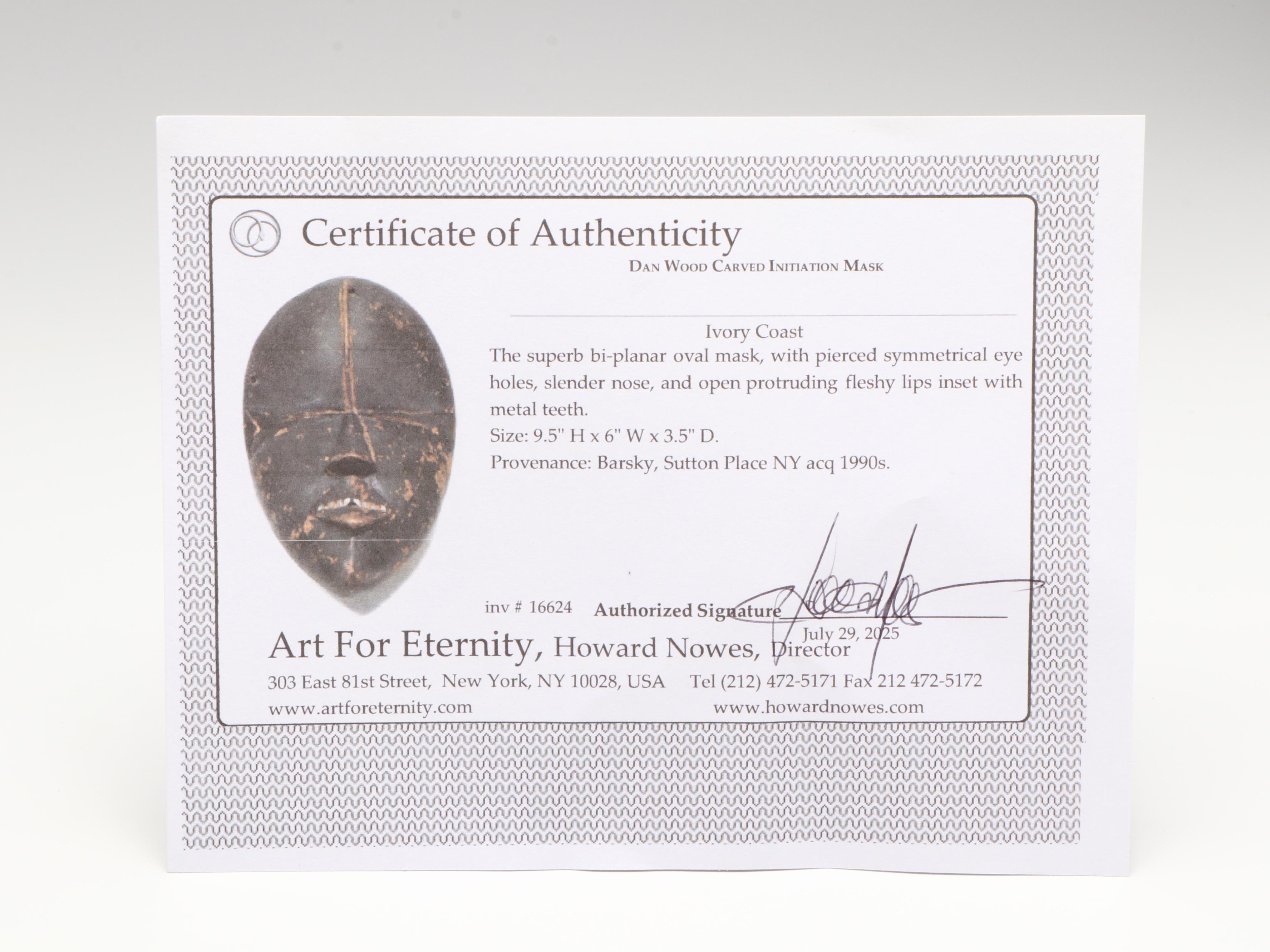 Dan Carved Wood Initiation Mask