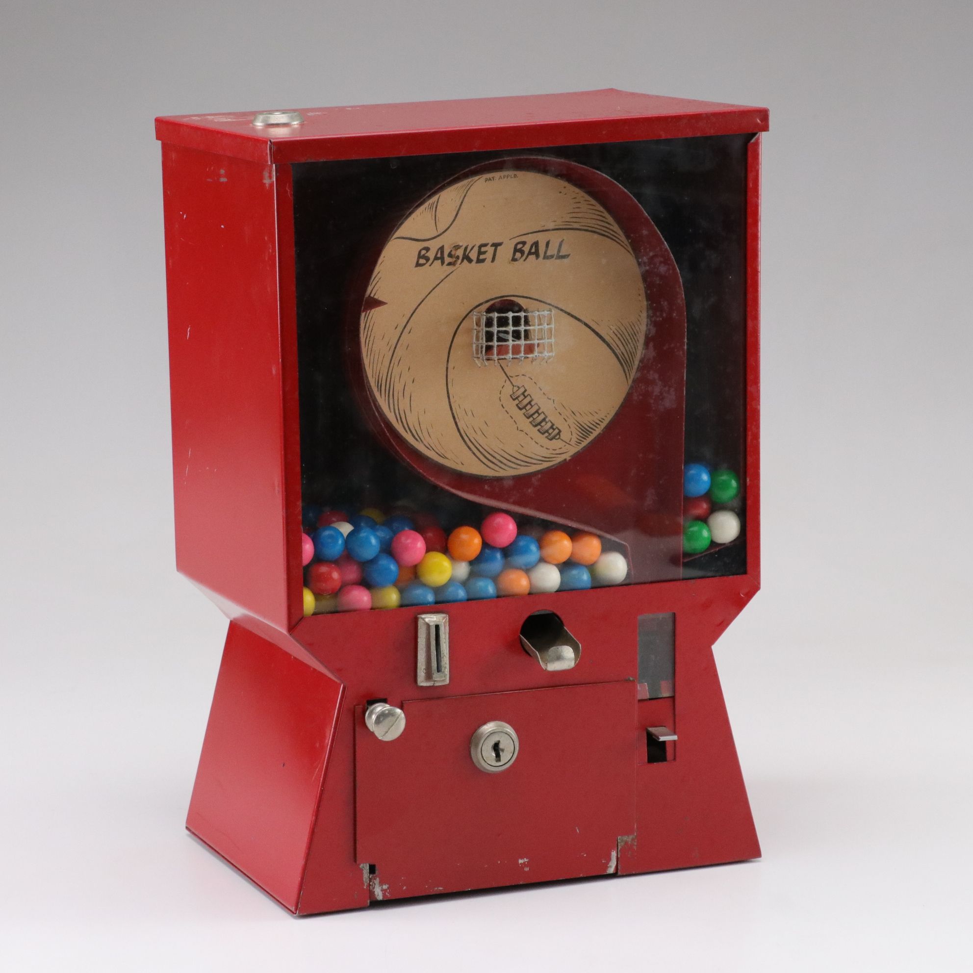 Coast Basketball Penny Gumball Dispenser, Mid-20th C.