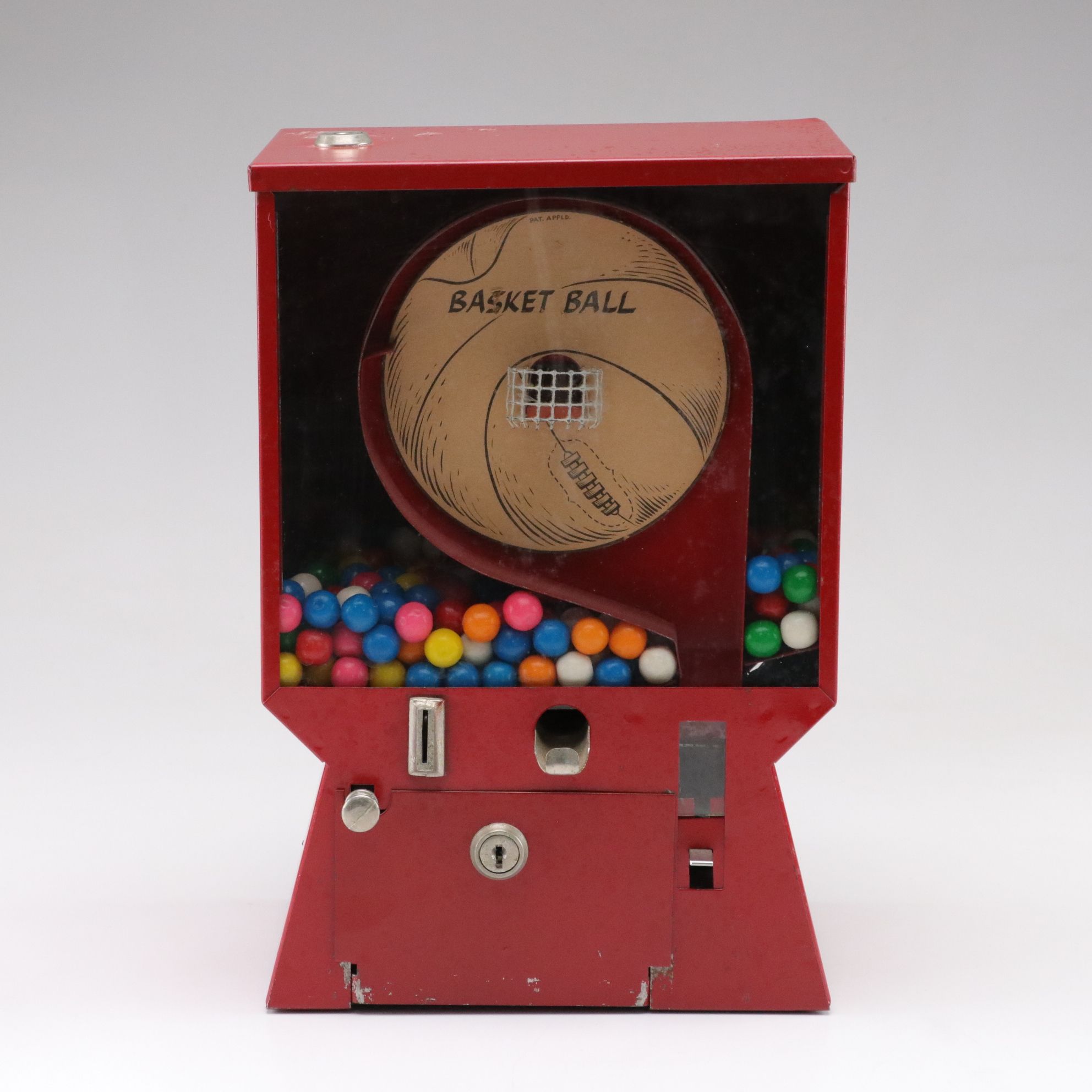 Coast Basketball Penny Gumball Dispenser, Mid-20th C.