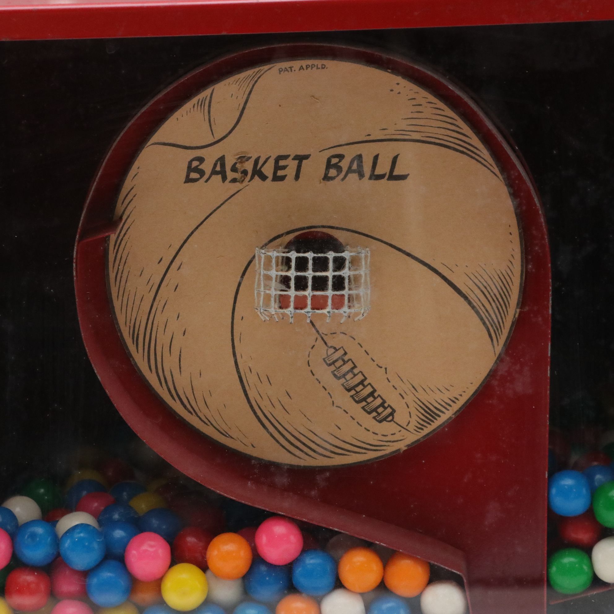 Coast Basketball Penny Gumball Dispenser, Mid-20th C.