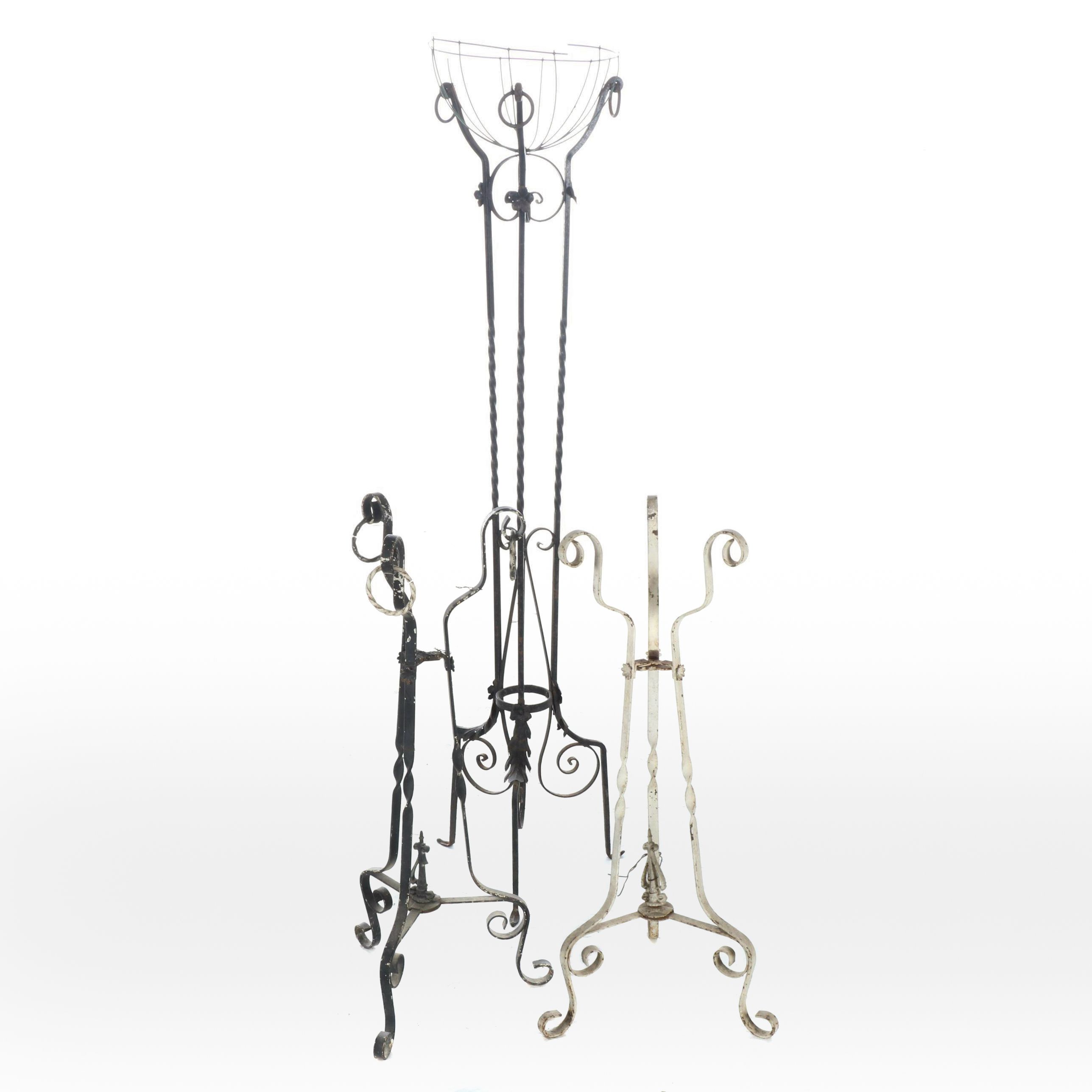 Wrought Iron Planter Stands, Early to Mid-20th Century