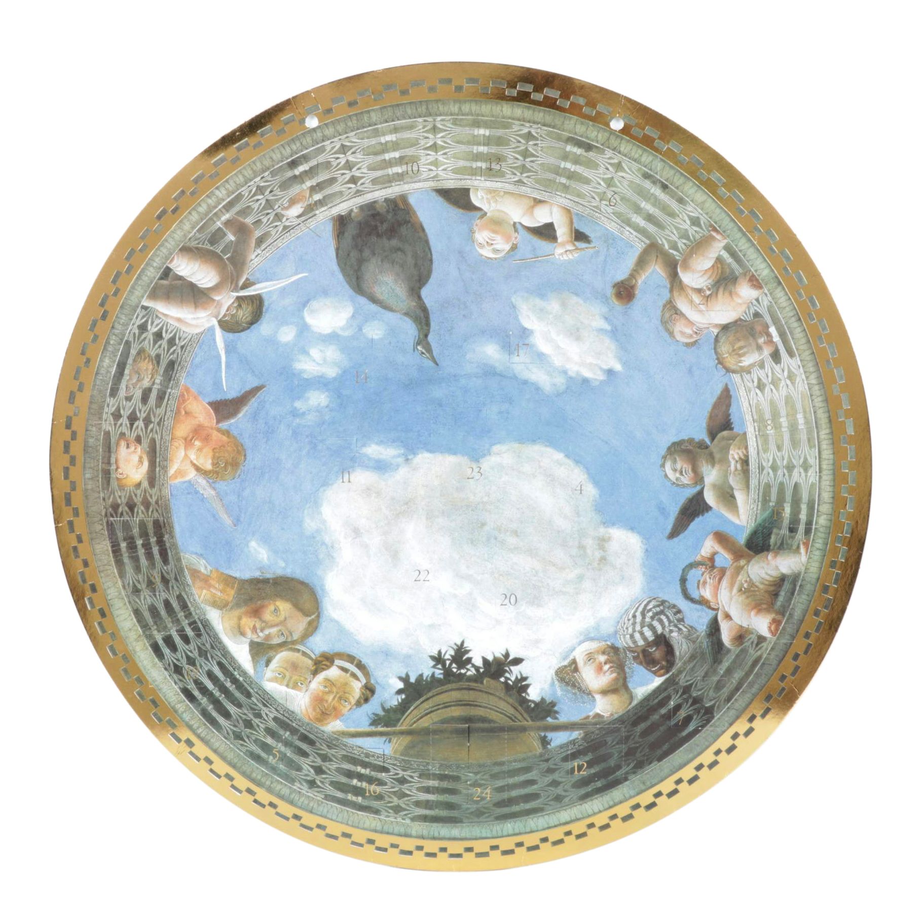 Offset Lithograph After Andrea Mantegna "Heavenly Canopy" for Advent Calendar