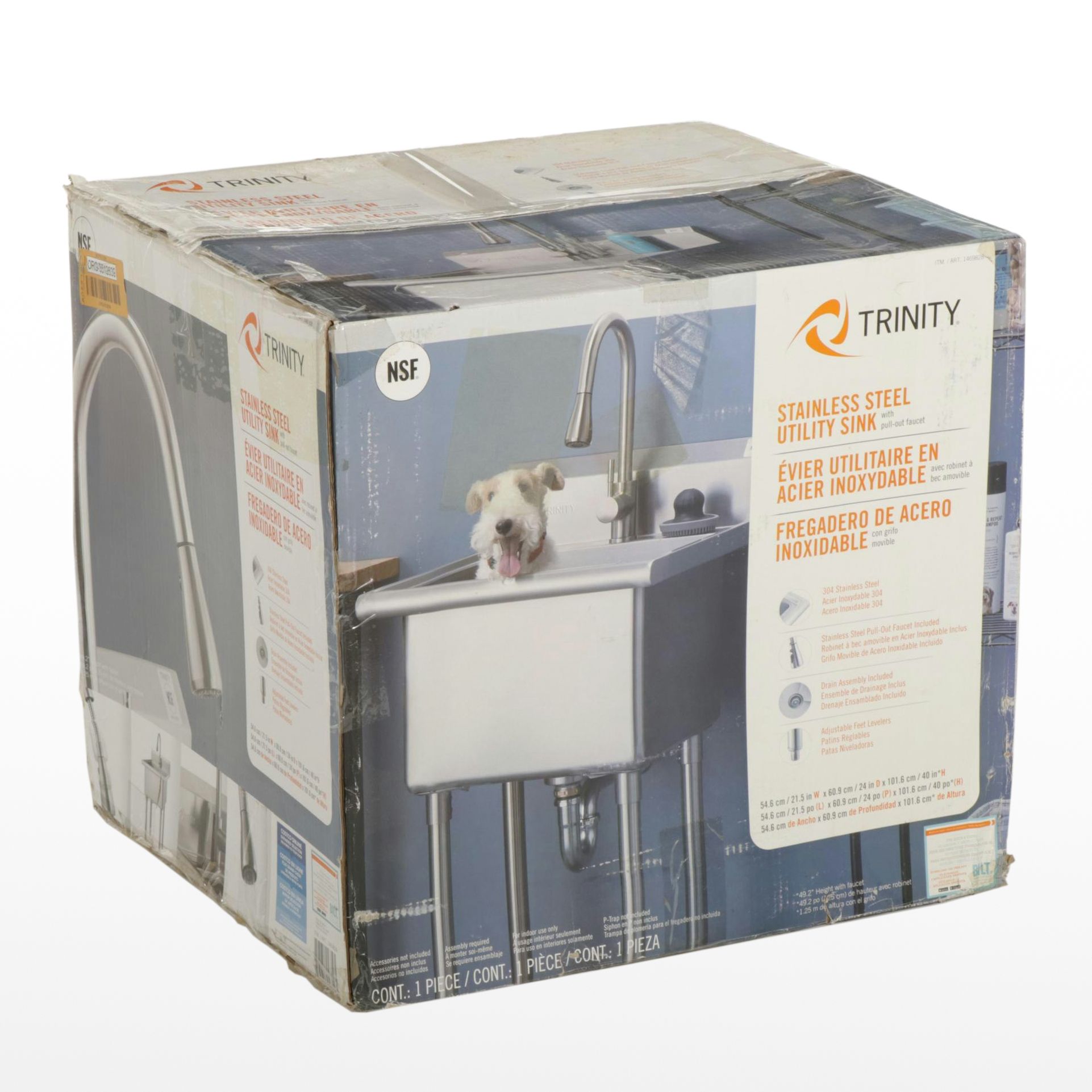 Trinity Stainless Steel Utility Sink