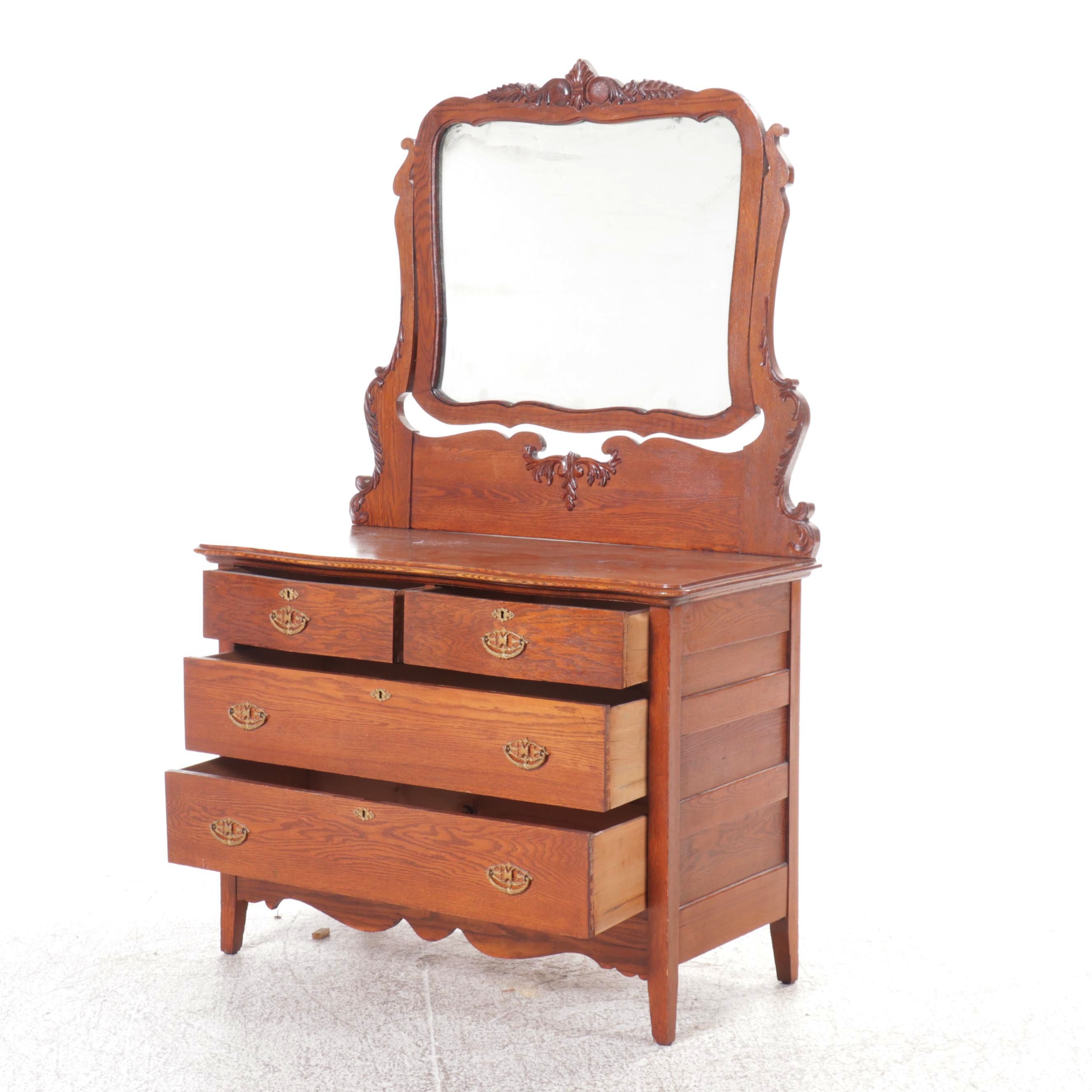 Victorian Carved Oak Dresser