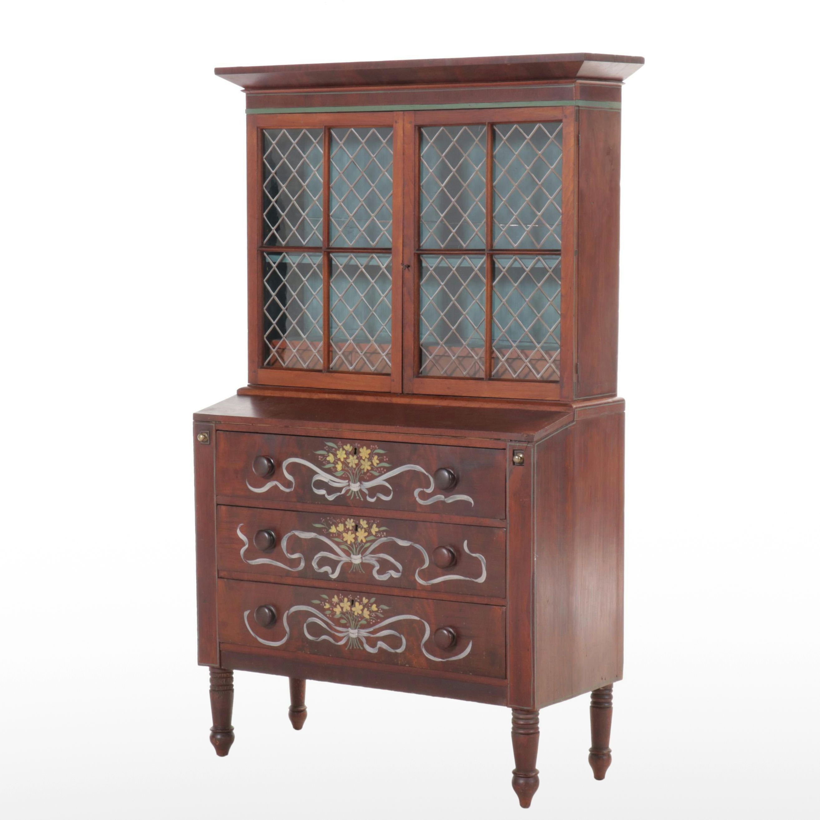 Southern Federal Style Mahogany Clerks or Butlers Secretary Desk