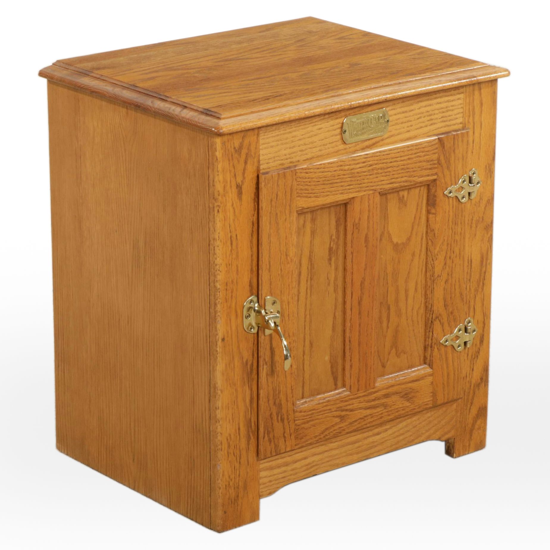 Simmons Hardware "White Clad" Oak Cabinet, Late 20th to 21st Century