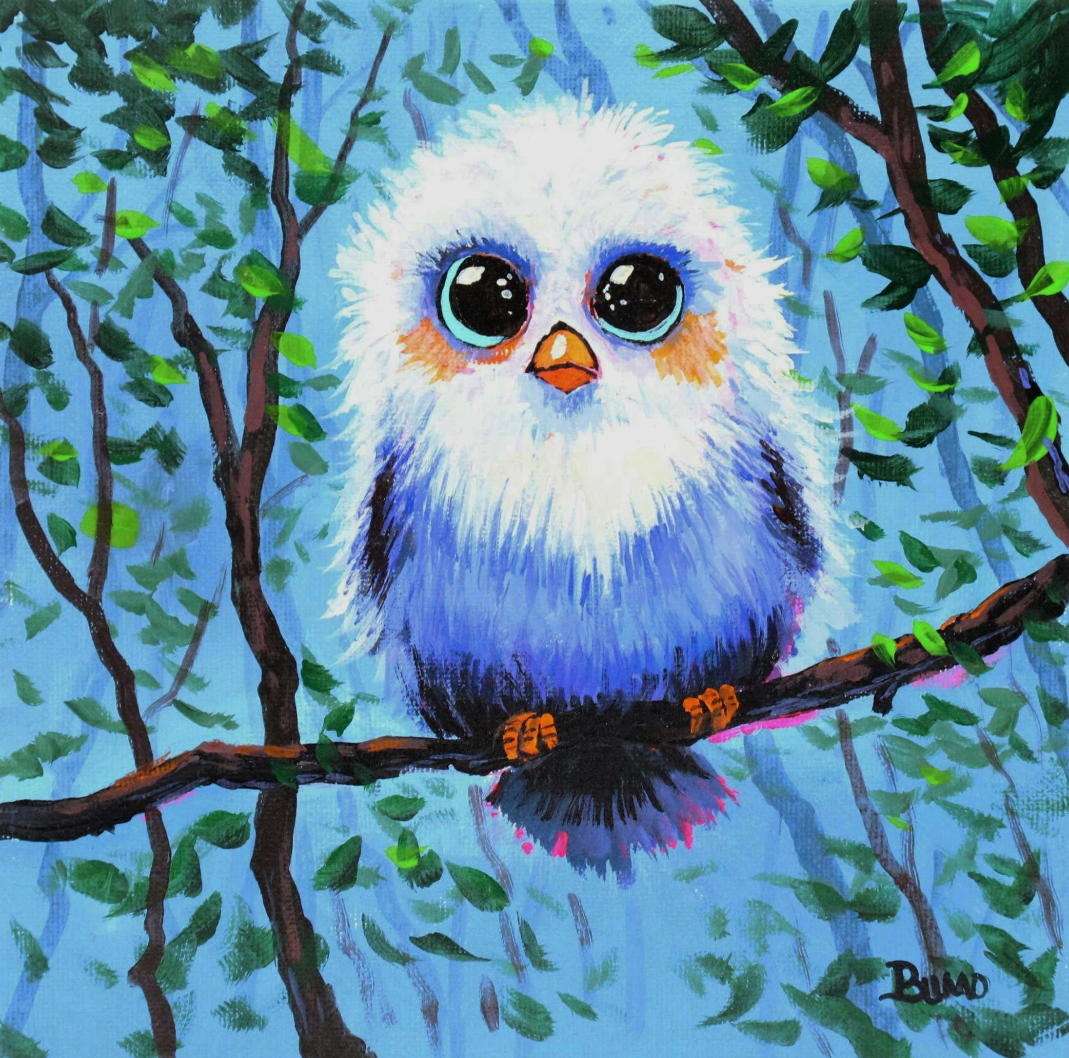 Doug "Bumo" Johnpeer Oil Painting of a Bird, 2025