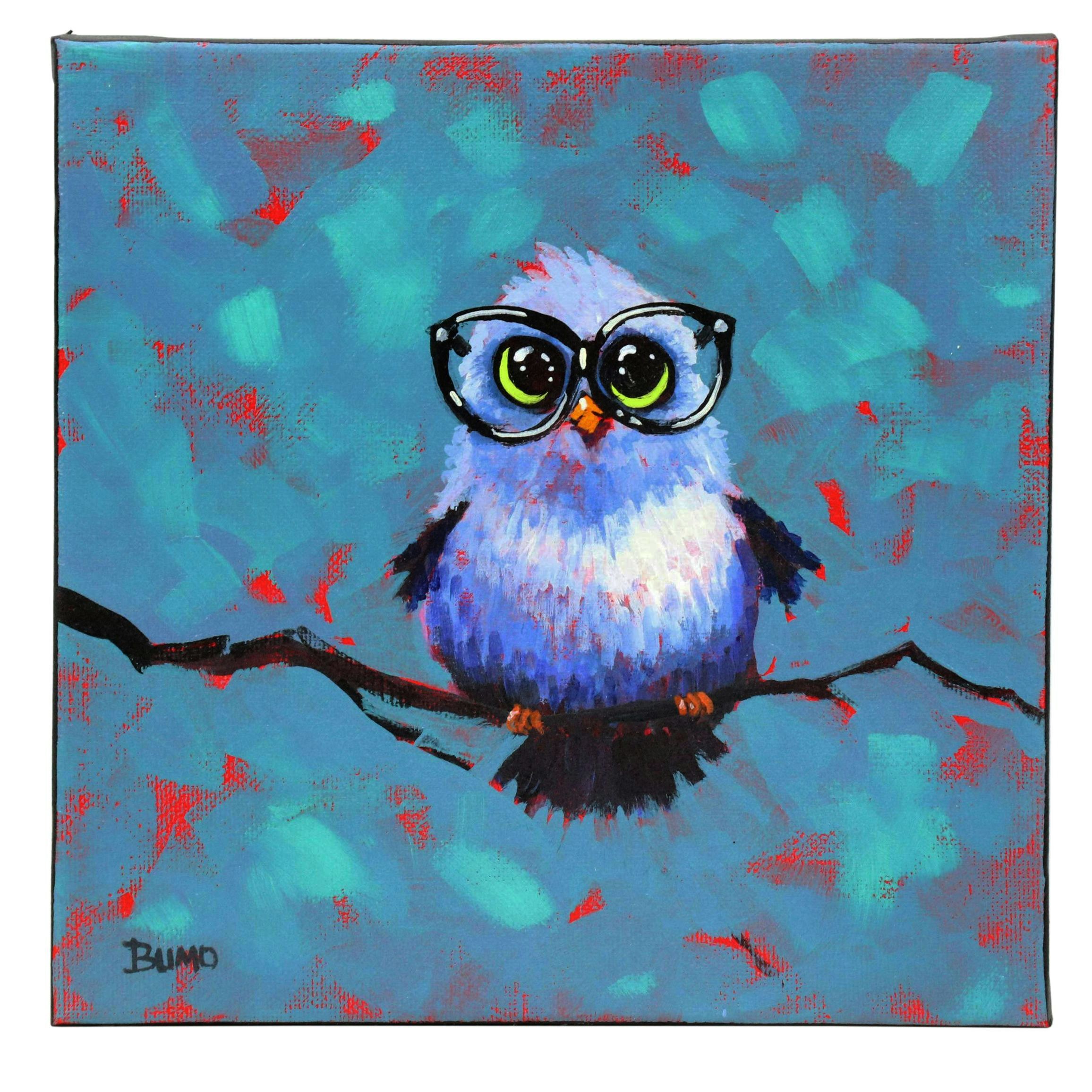 Doug "Bumo" Johnpeer Oil Painting of an Owl, 2025