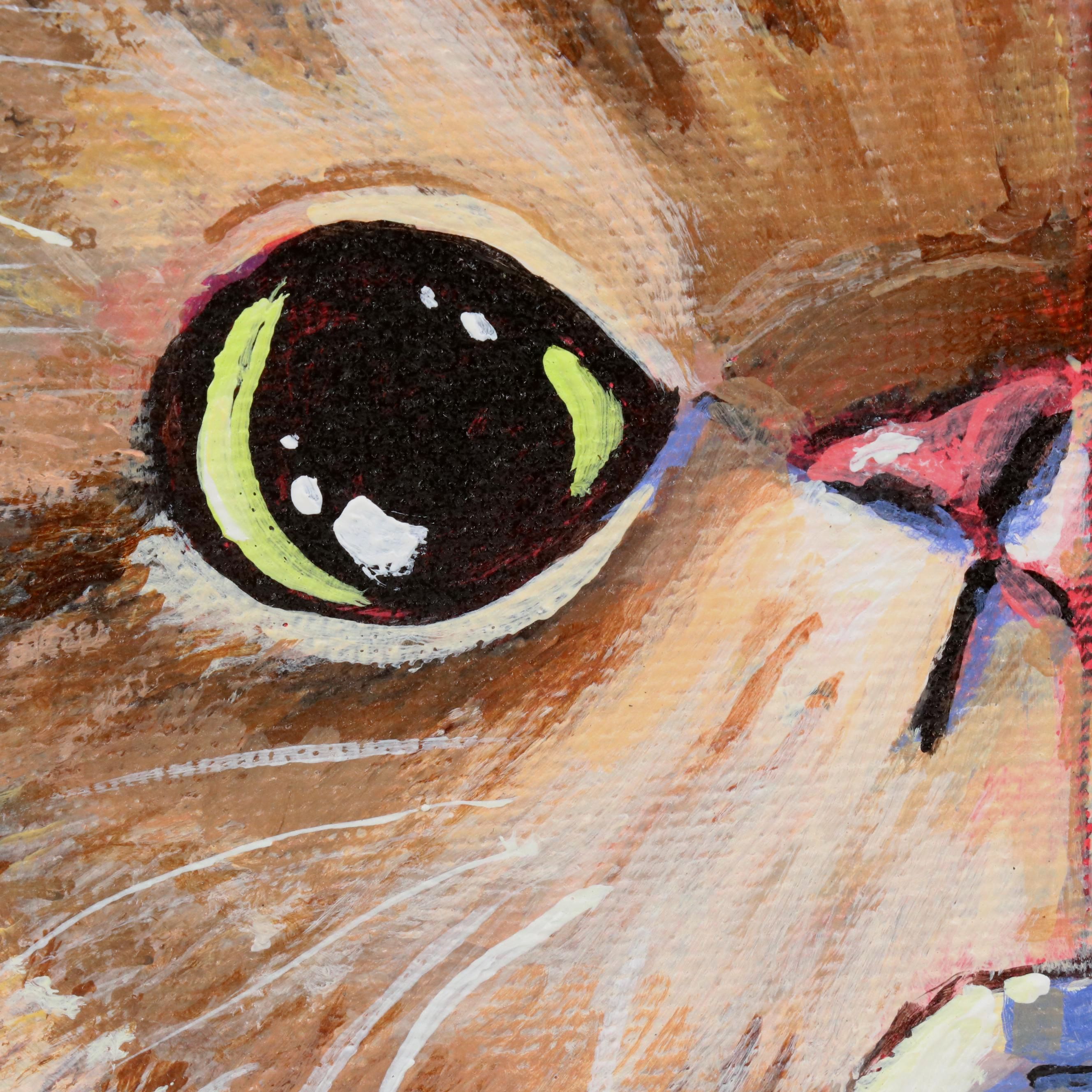 Doug "Bumo" Johnpeer Stylized Oil Painting of a Cat, 2025