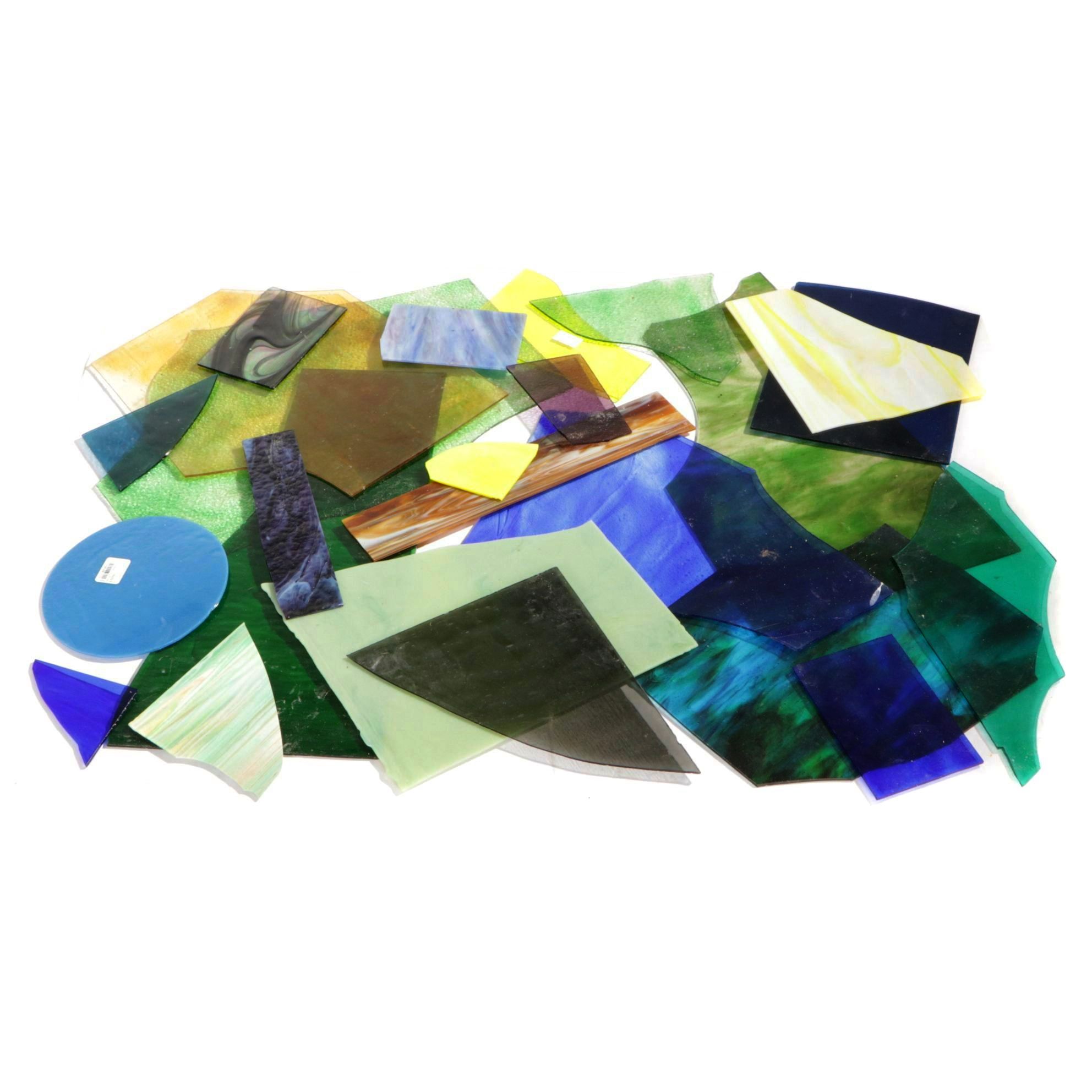 Stained Glass Crafting Materials Includes Full Sheet and Scraps