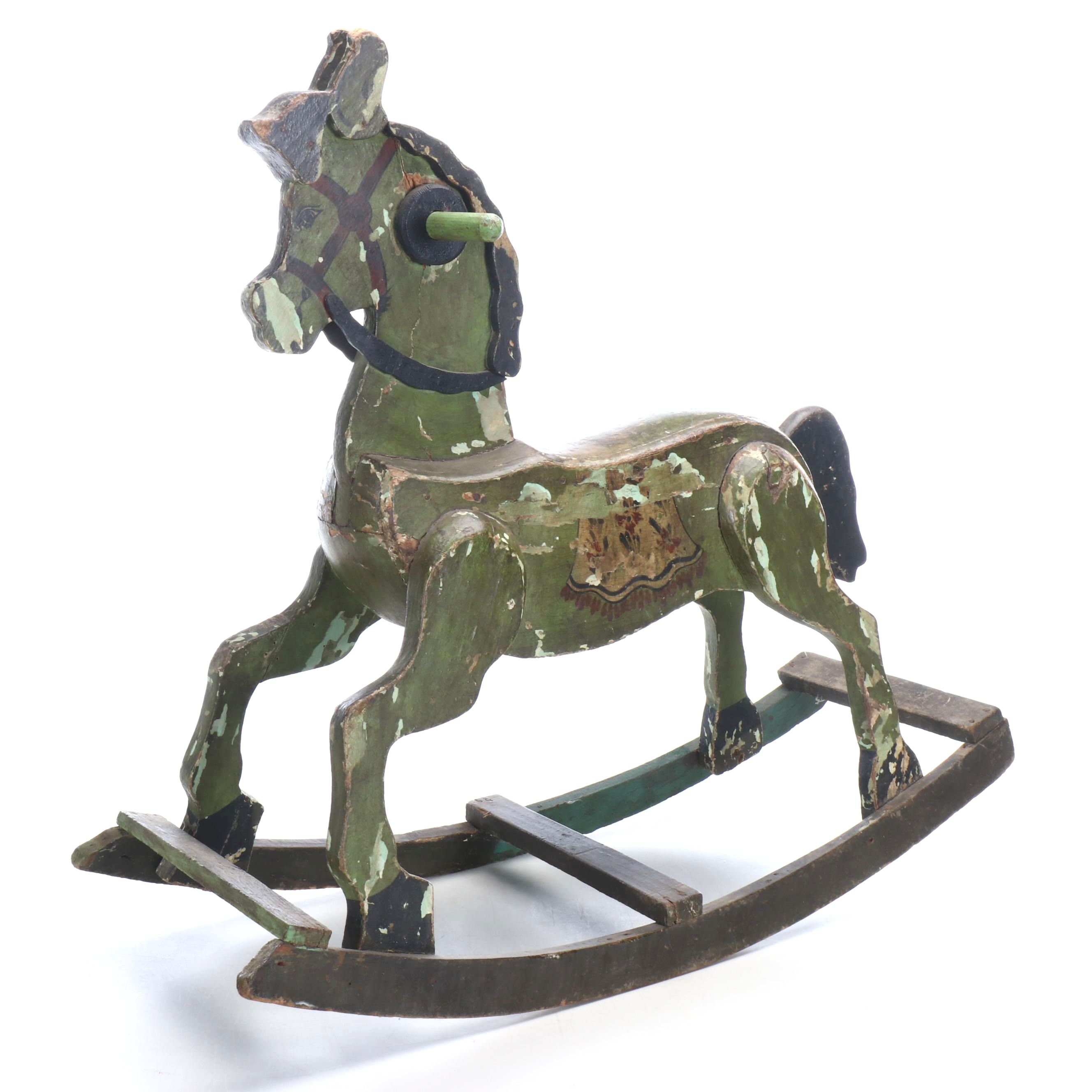 Antique Wooden Rocking Horse