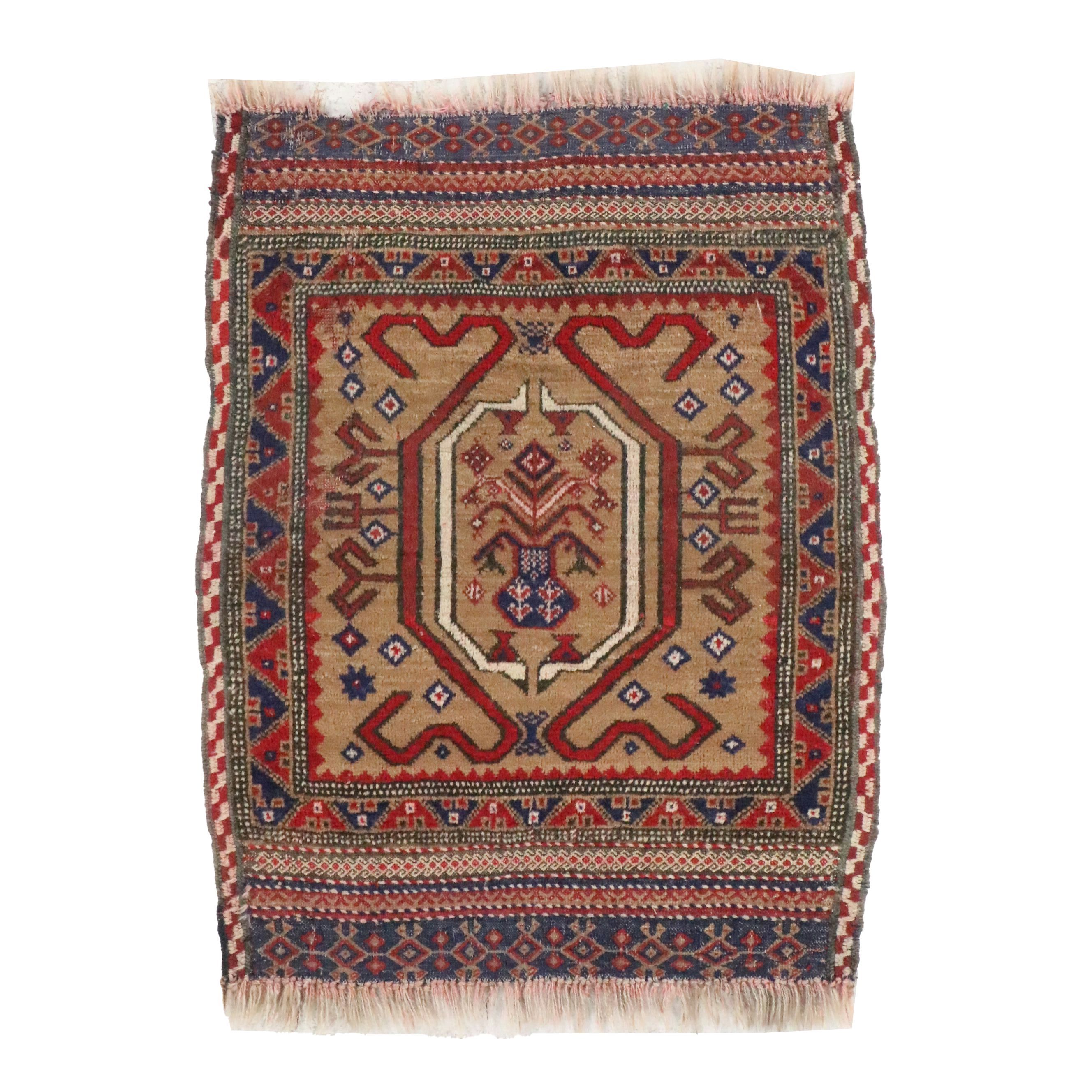 2'8 x 3'7 Hand-Knotted Caucasian Kazak Style Accent Rug