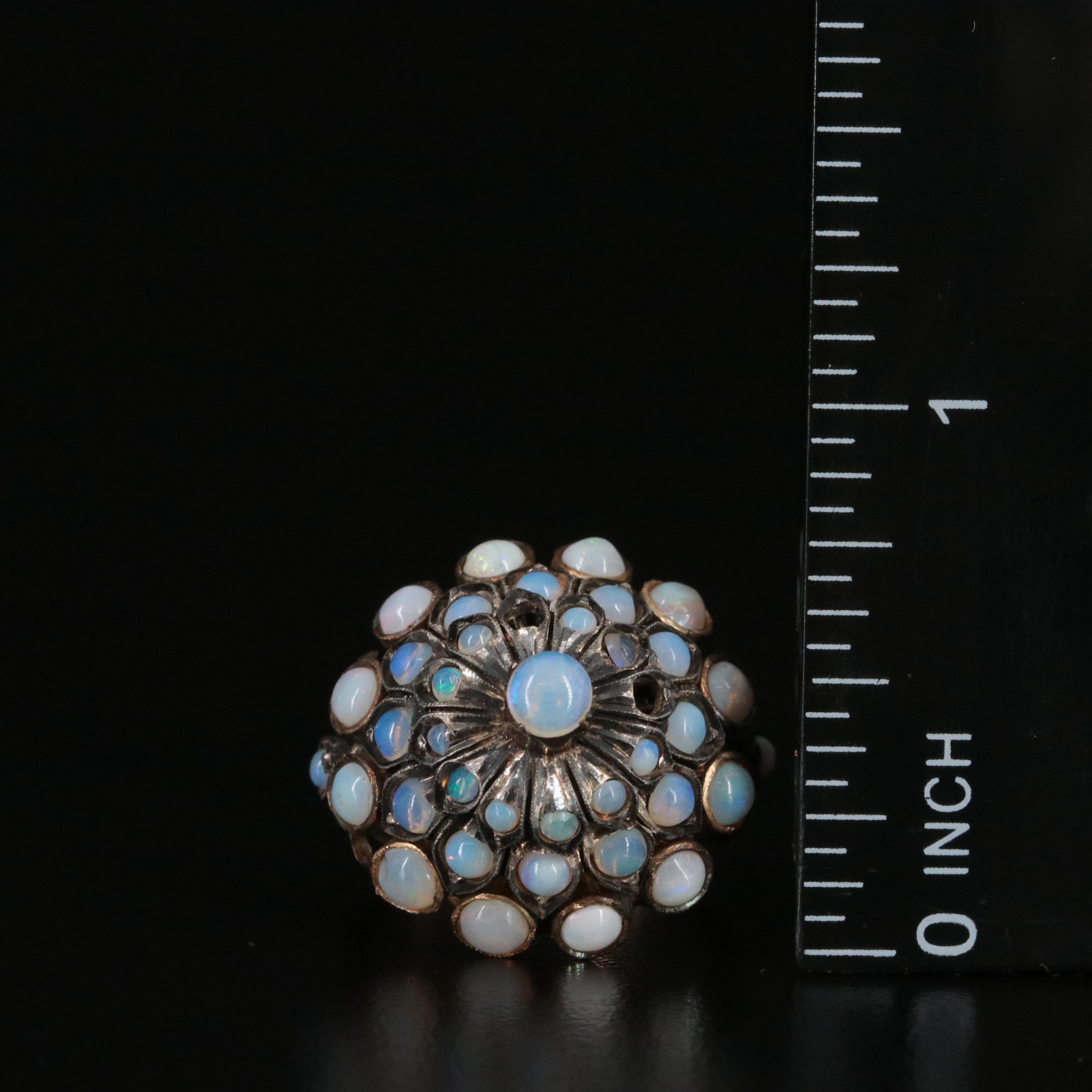 14K Thai Princess Opal Ring with Sterling Settings