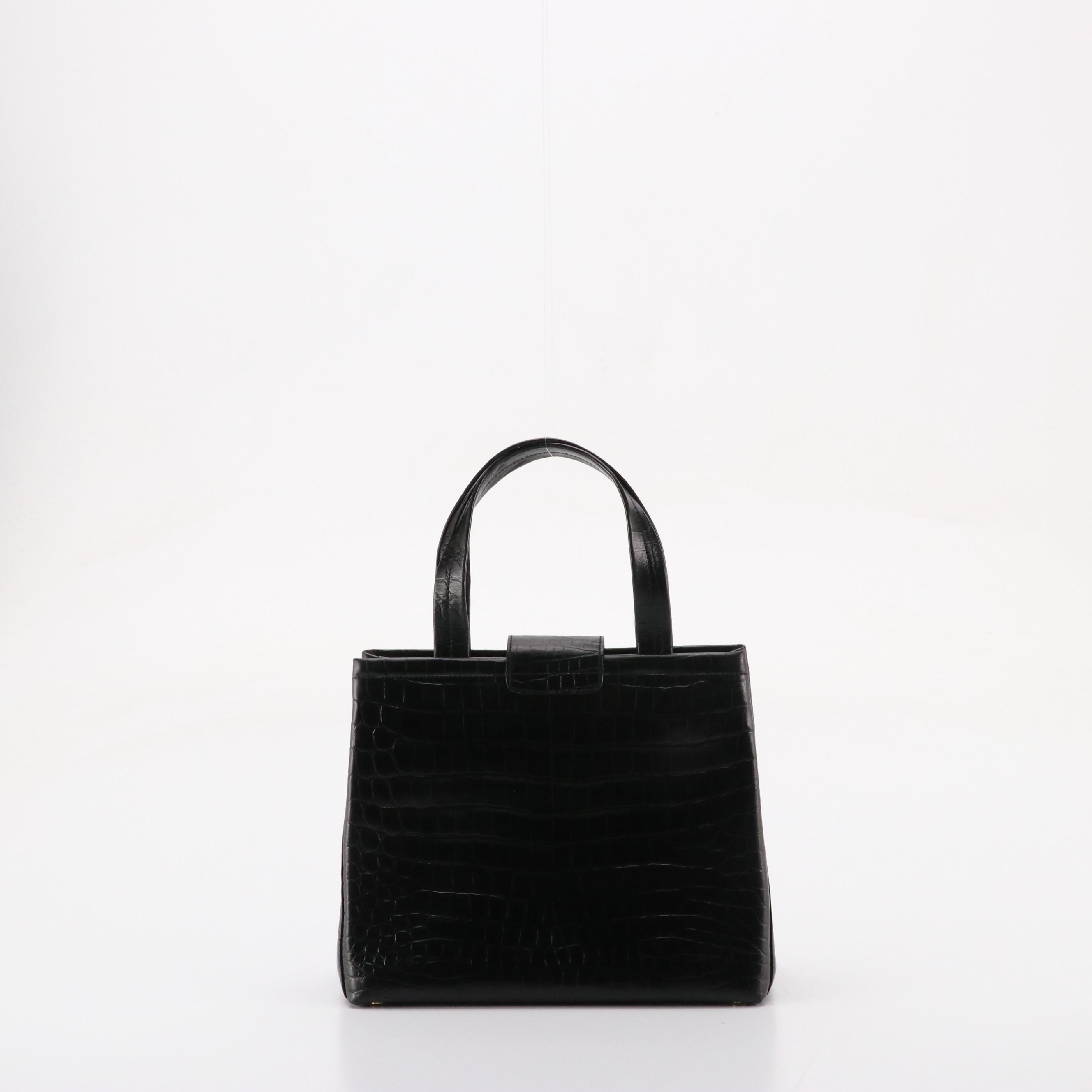 Salvatore Ferragamo Two Way Bag in Crocodile Embossed Leather